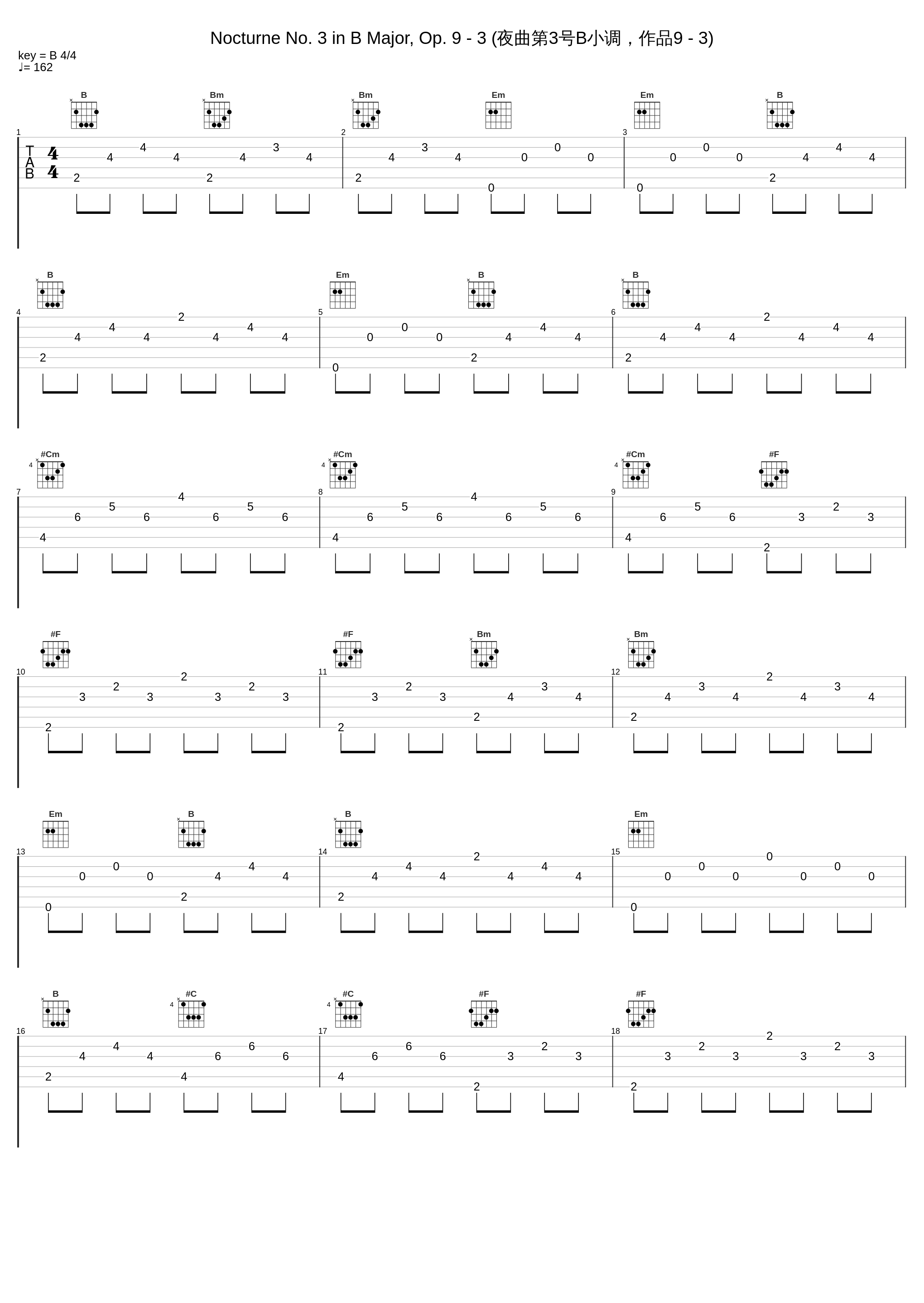 Nocturne No. 3 in B Major, Op. 9 - 3 (夜曲第3号B小调，作品9 - 3)_邓泰山_1