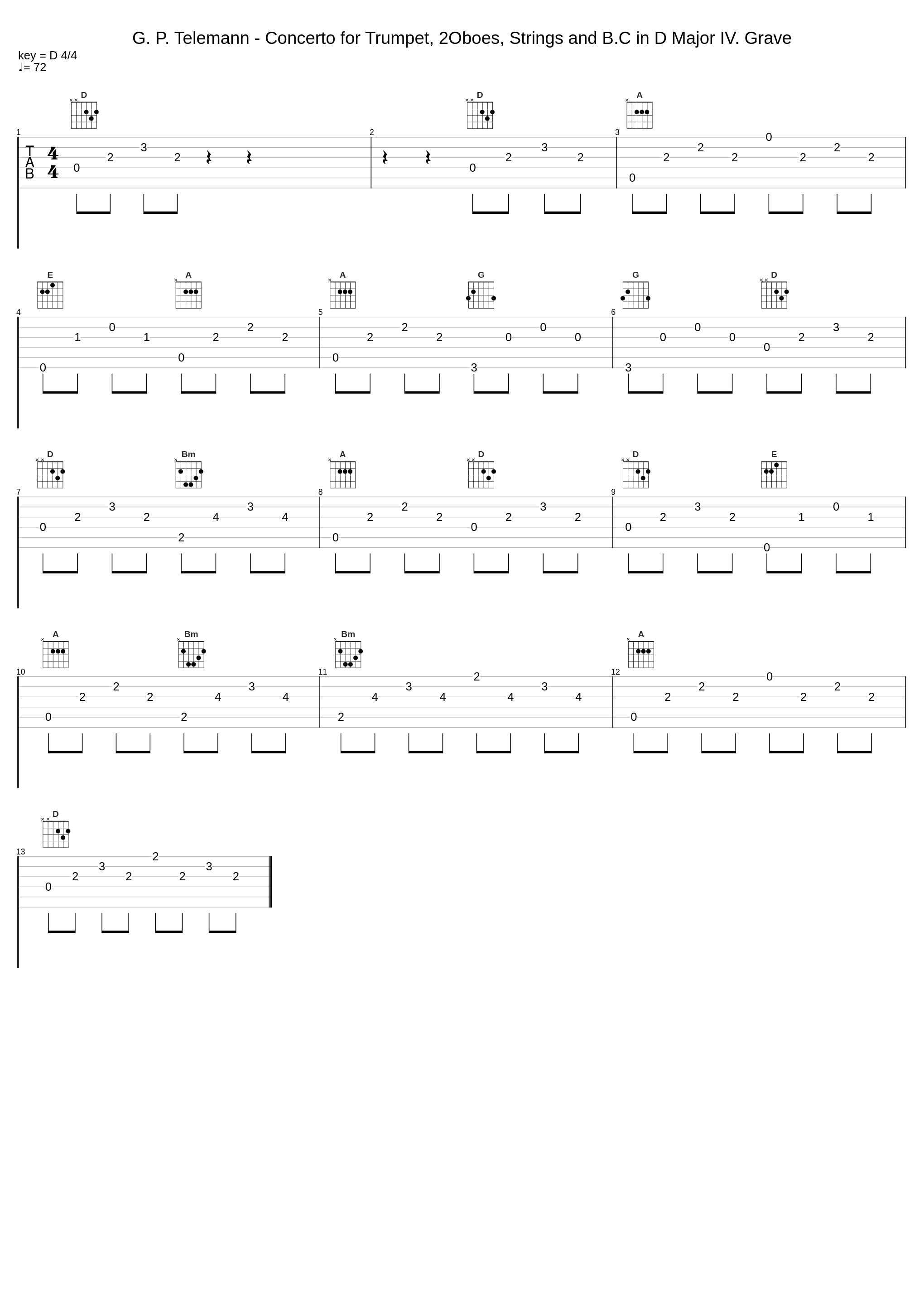 G. P. Telemann - Concerto for Trumpet, 2Oboes, Strings and B.C in D Major IV. Grave_김완선,Georg Philipp Telemann_1