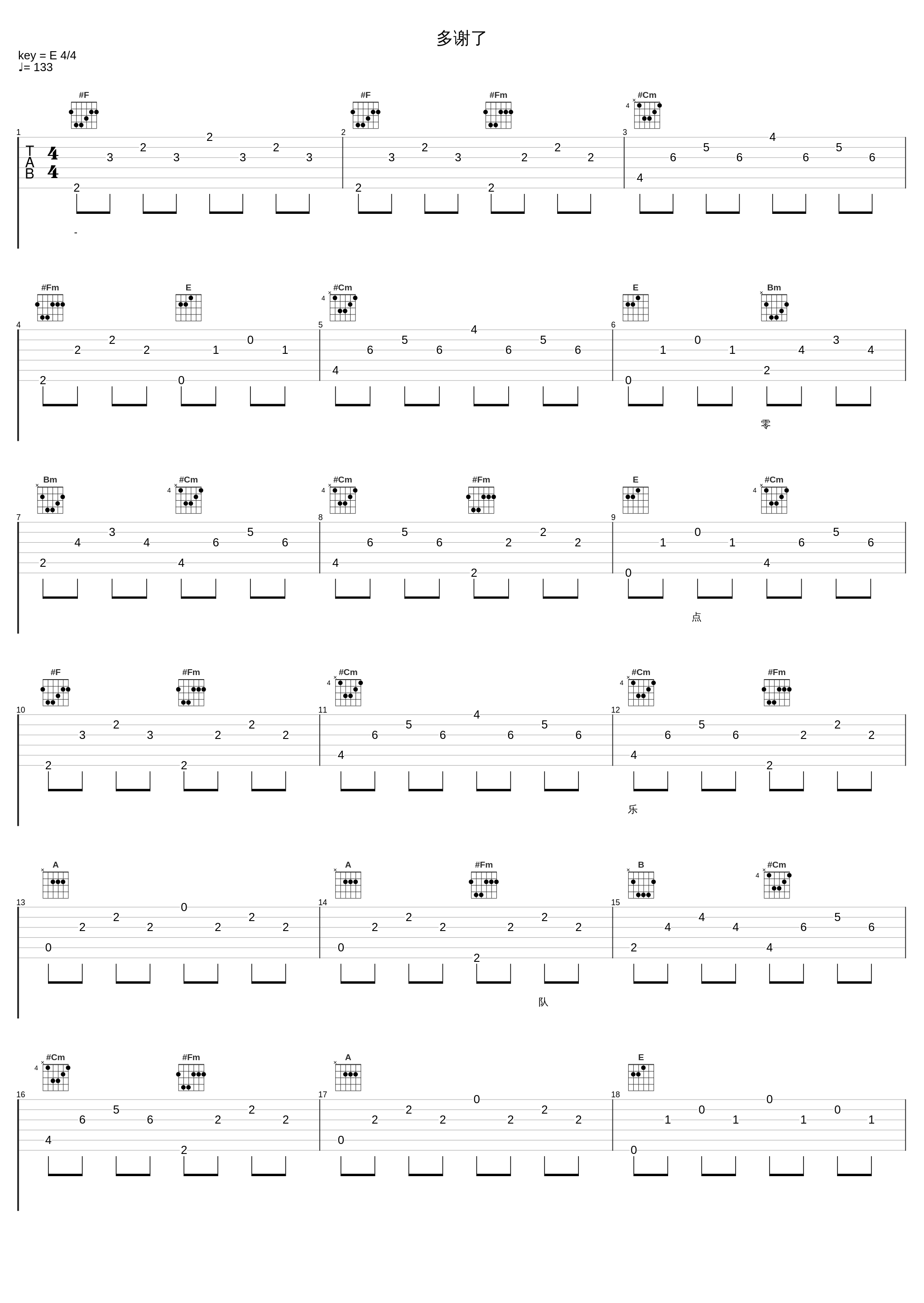 多谢了_零点乐队_1