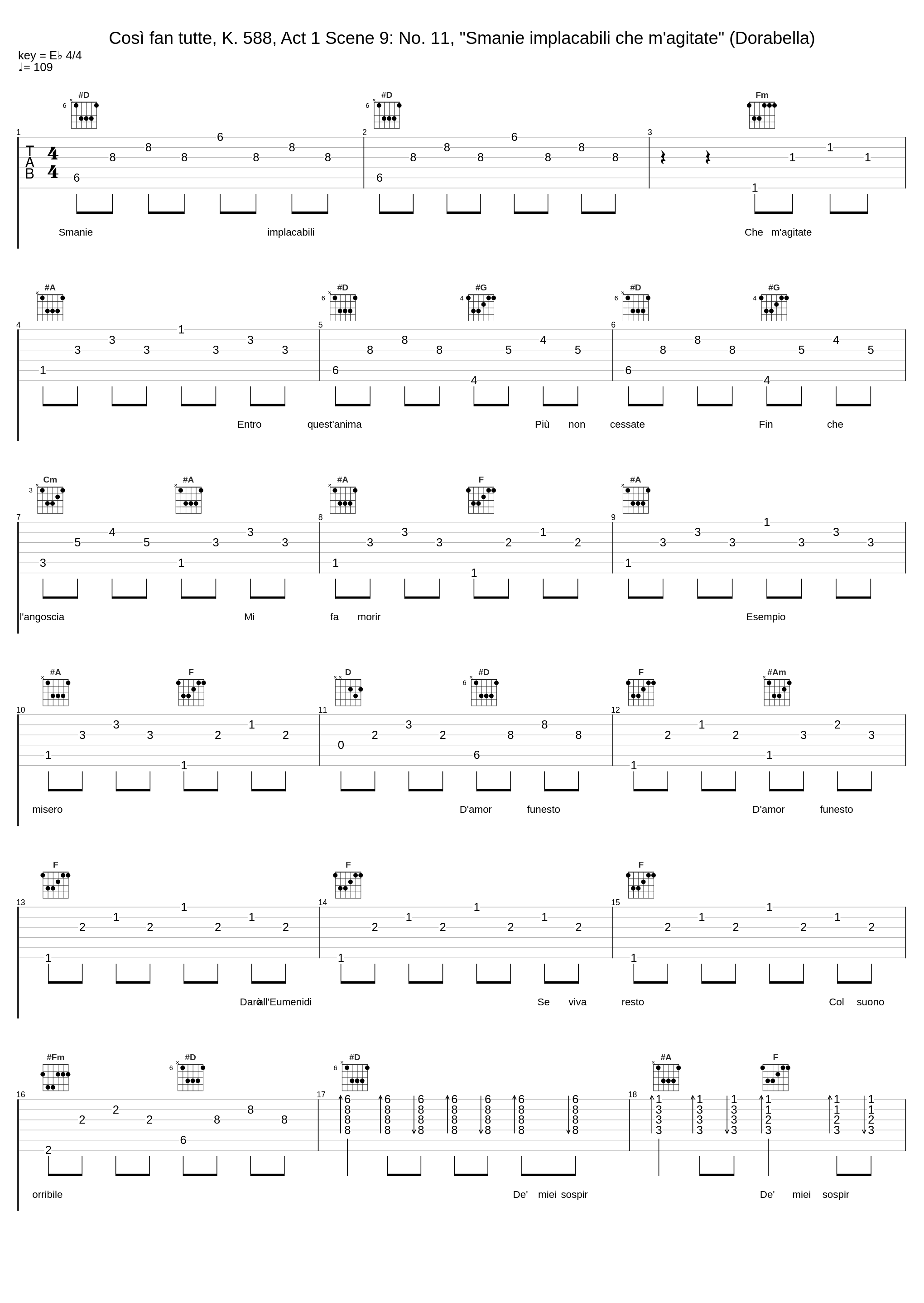 Così fan tutte, K. 588, Act 1 Scene 9: No. 11, "Smanie implacabili che m'agitate" (Dorabella)_Elisabeth Schwarzkopf,Christa Ludwig,Alfredo Kraus,Giuseppe Taddei,Walter Berry,Hanny Steffek,Heinrich Schmidt,Philharmonia Chorus,Philharmonia Orchestra,Karl Böhm_1