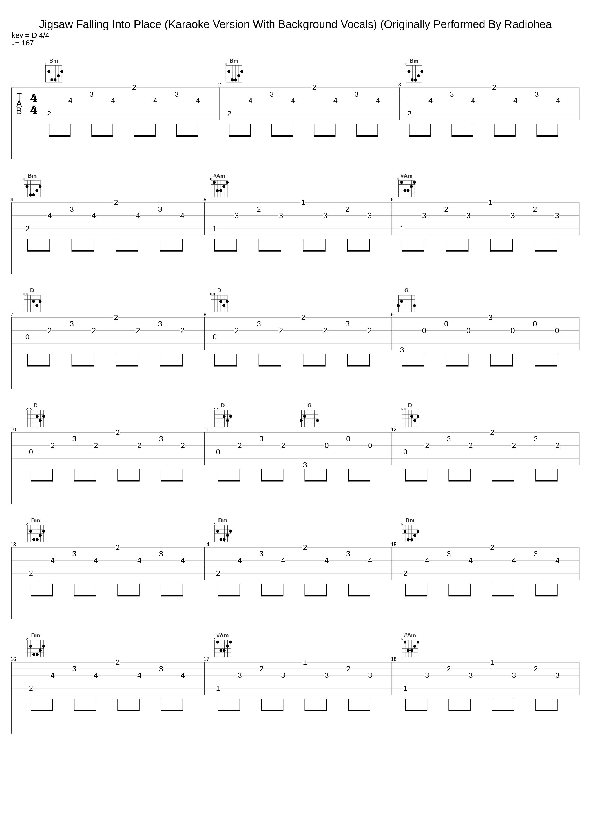 Jigsaw Falling Into Place (Karaoke Version With Background Vocals) (Originally Performed By Radiohea_A-Type Player,D.R,Radiohead_1