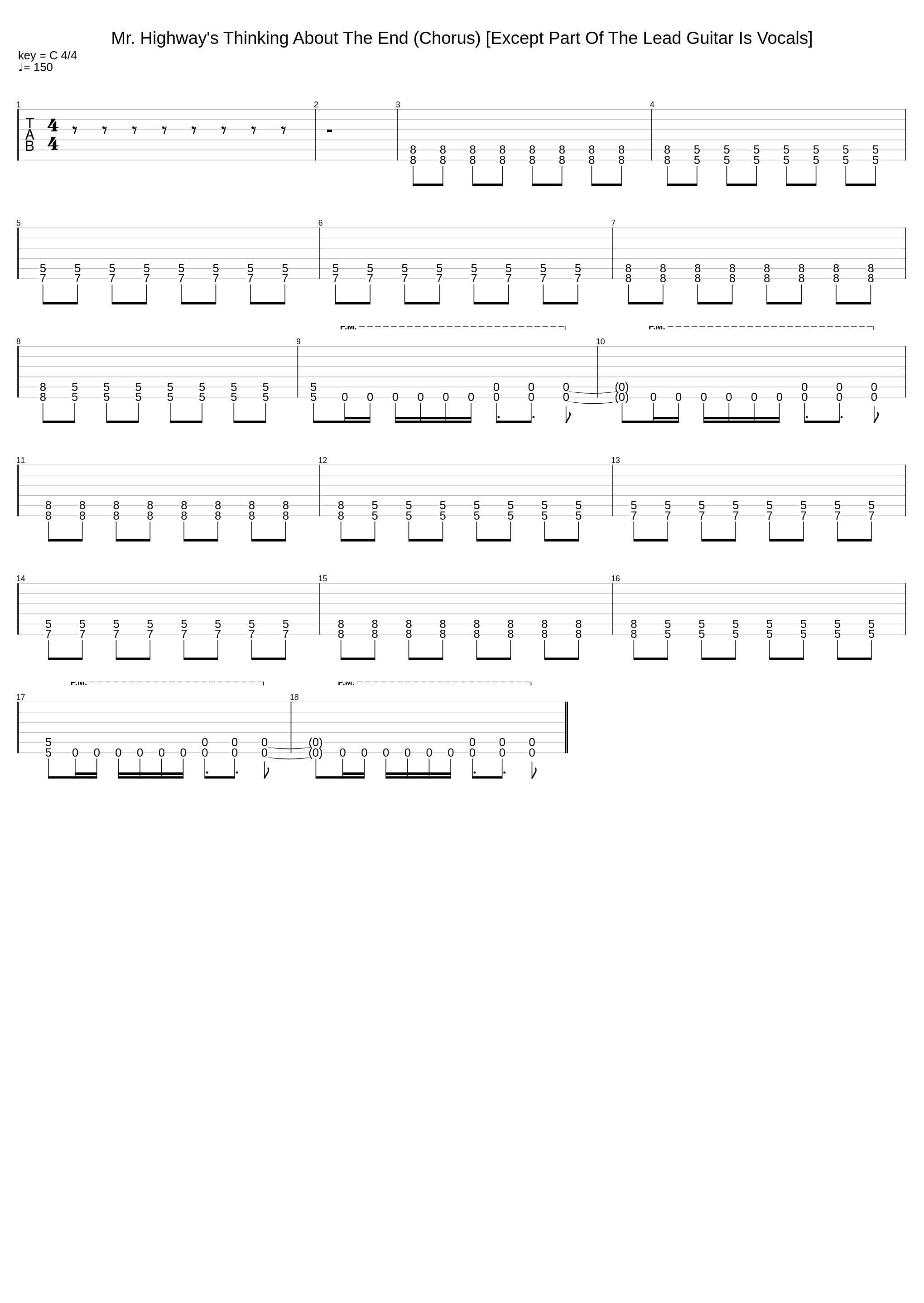 Mr. Highway's Thinking About The End (Chorus) [Except Part Of The Lead Guitar Is Vocals]_A Day To Remember_1