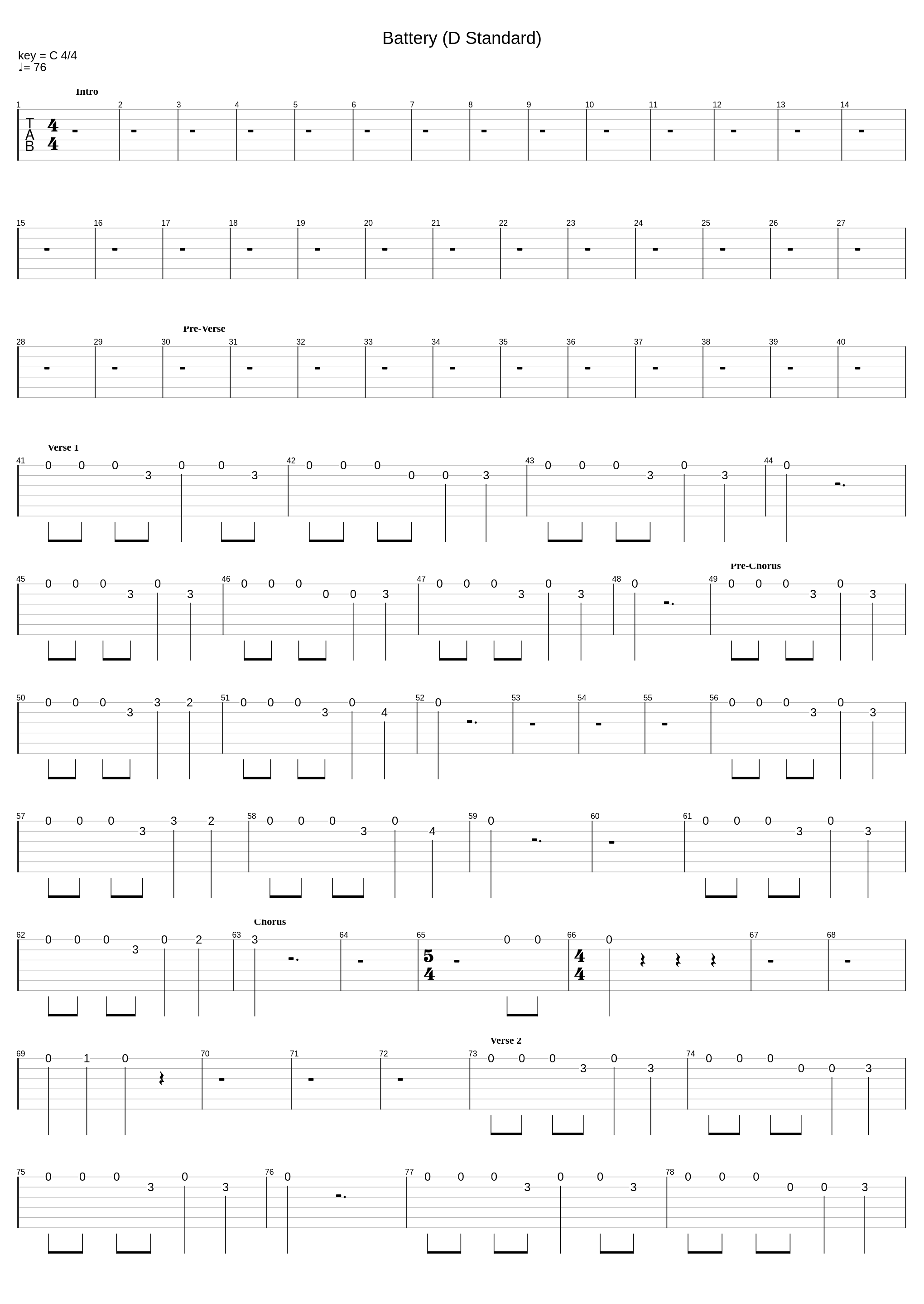 Battery (D Standard)_Metallica_1