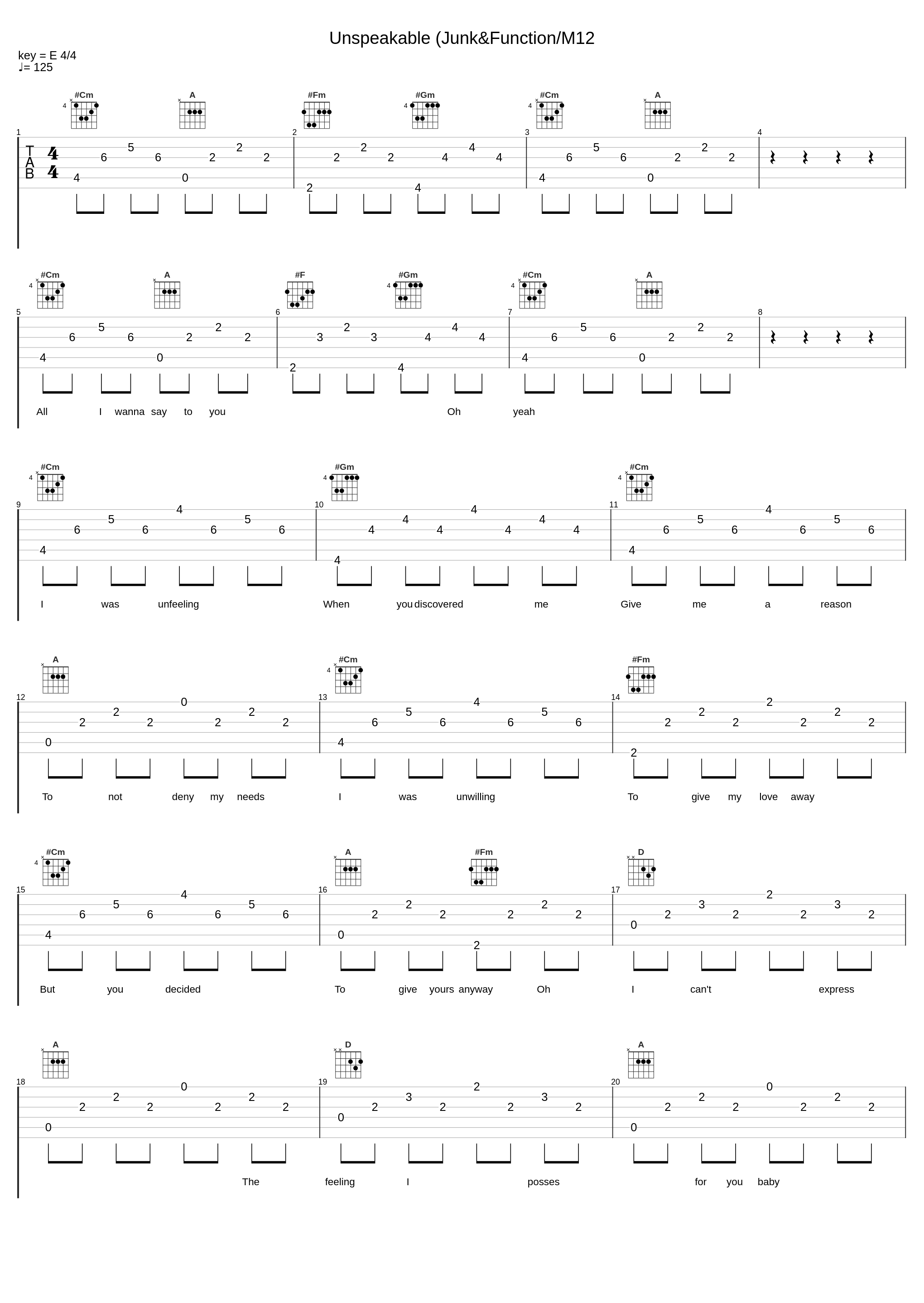 Unspeakable (Junk&Function/M12_Ace Of Base_1