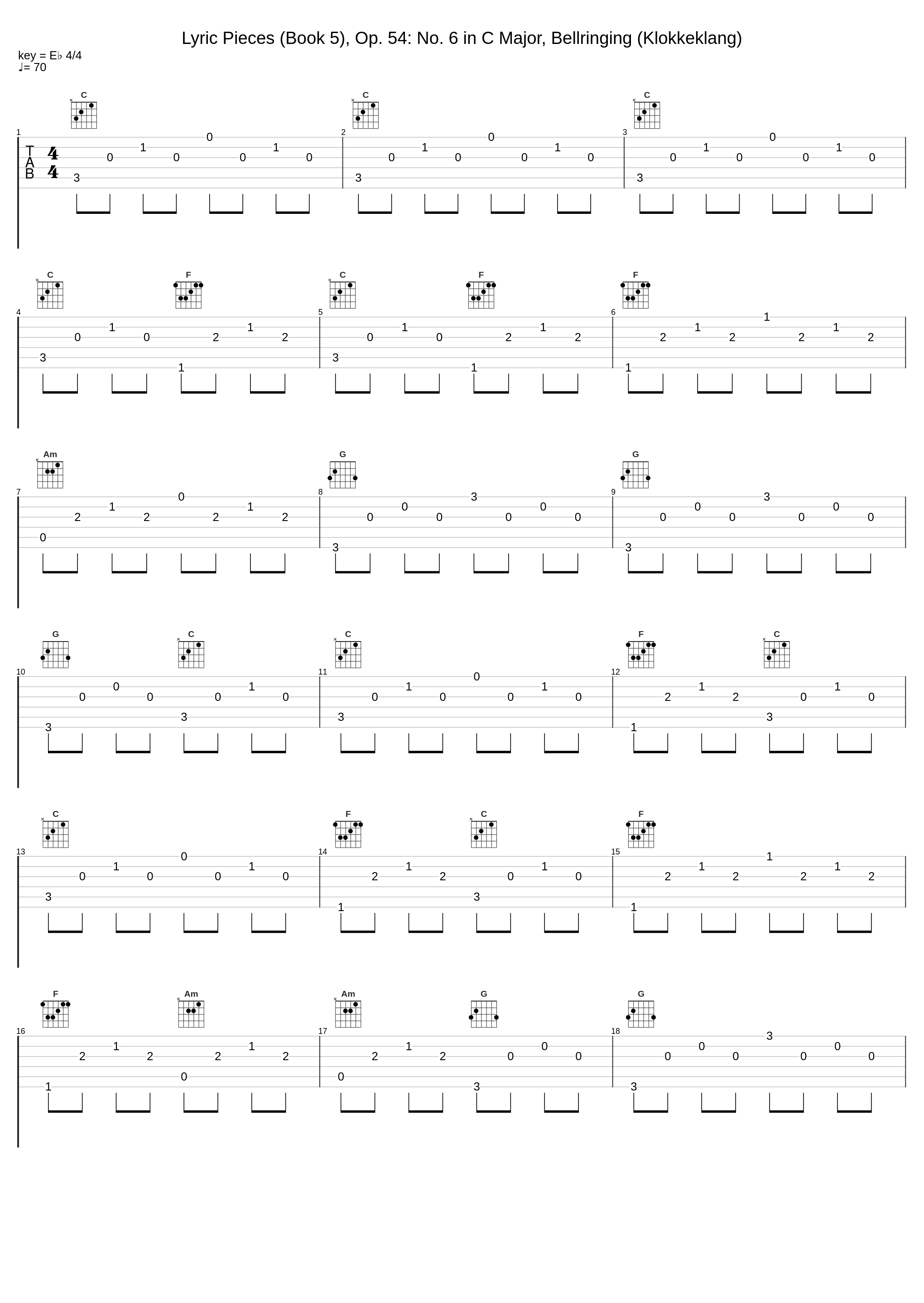 Lyric Pieces (Book 5), Op. 54: No. 6 in C Major, Bellringing (Klokkeklang)_Walter Gieseking_1