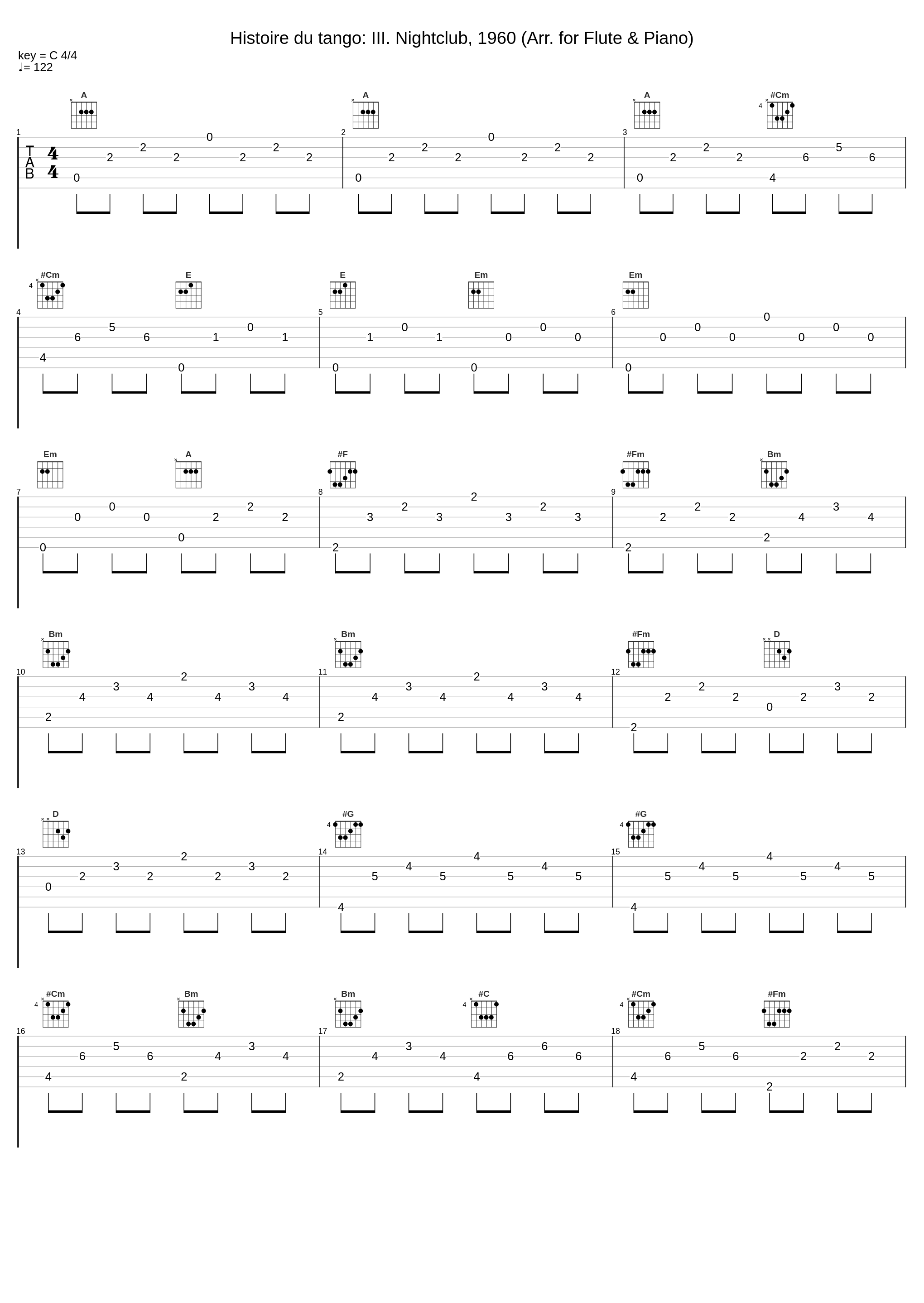 Histoire du tango: III. Nightclub, 1960 (Arr. for Flute & Piano)_Leonardo Grittani,Maurizio Zaccaria_1
