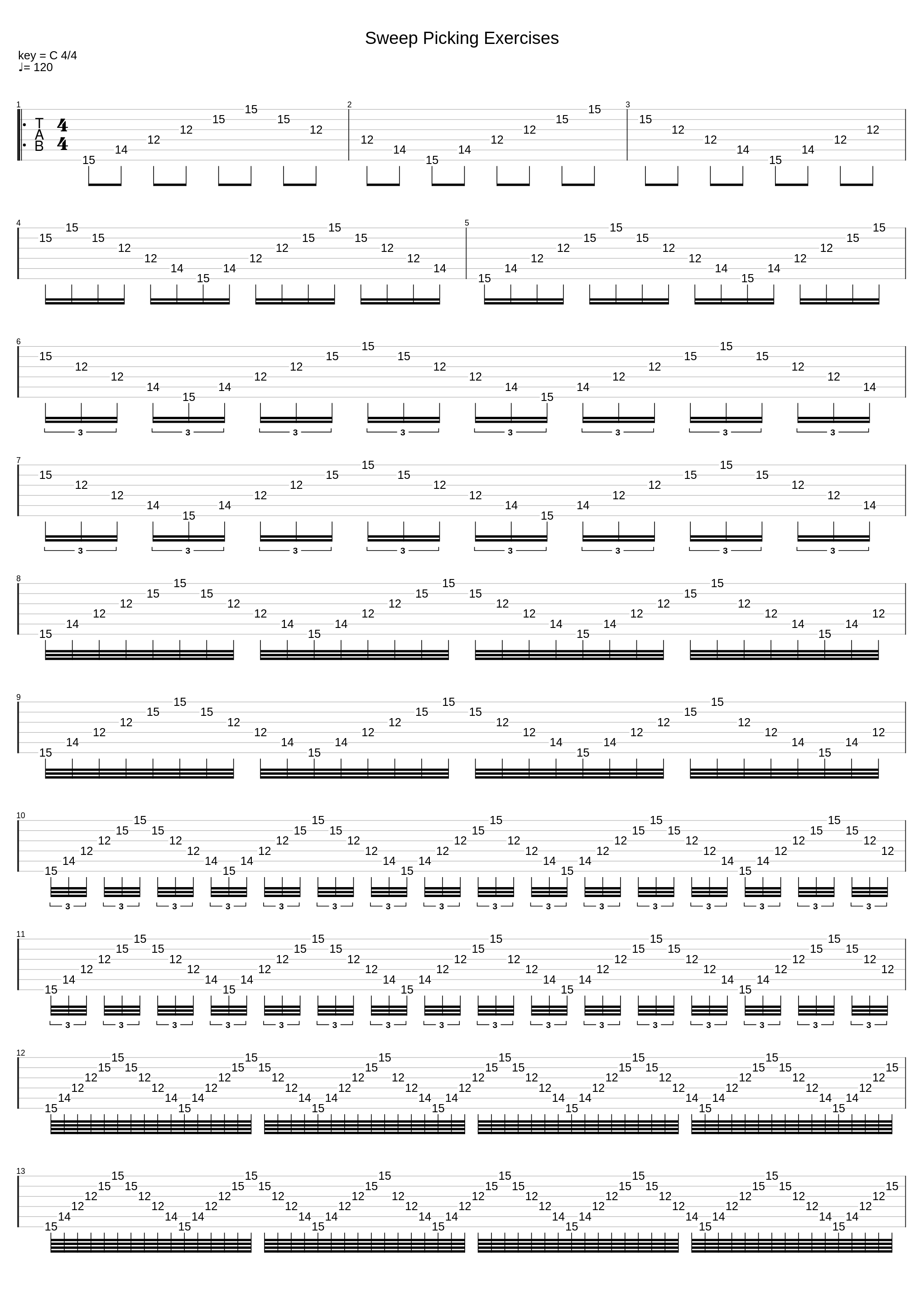 Sweep Picking Exercises_Joshua Godboldt_1