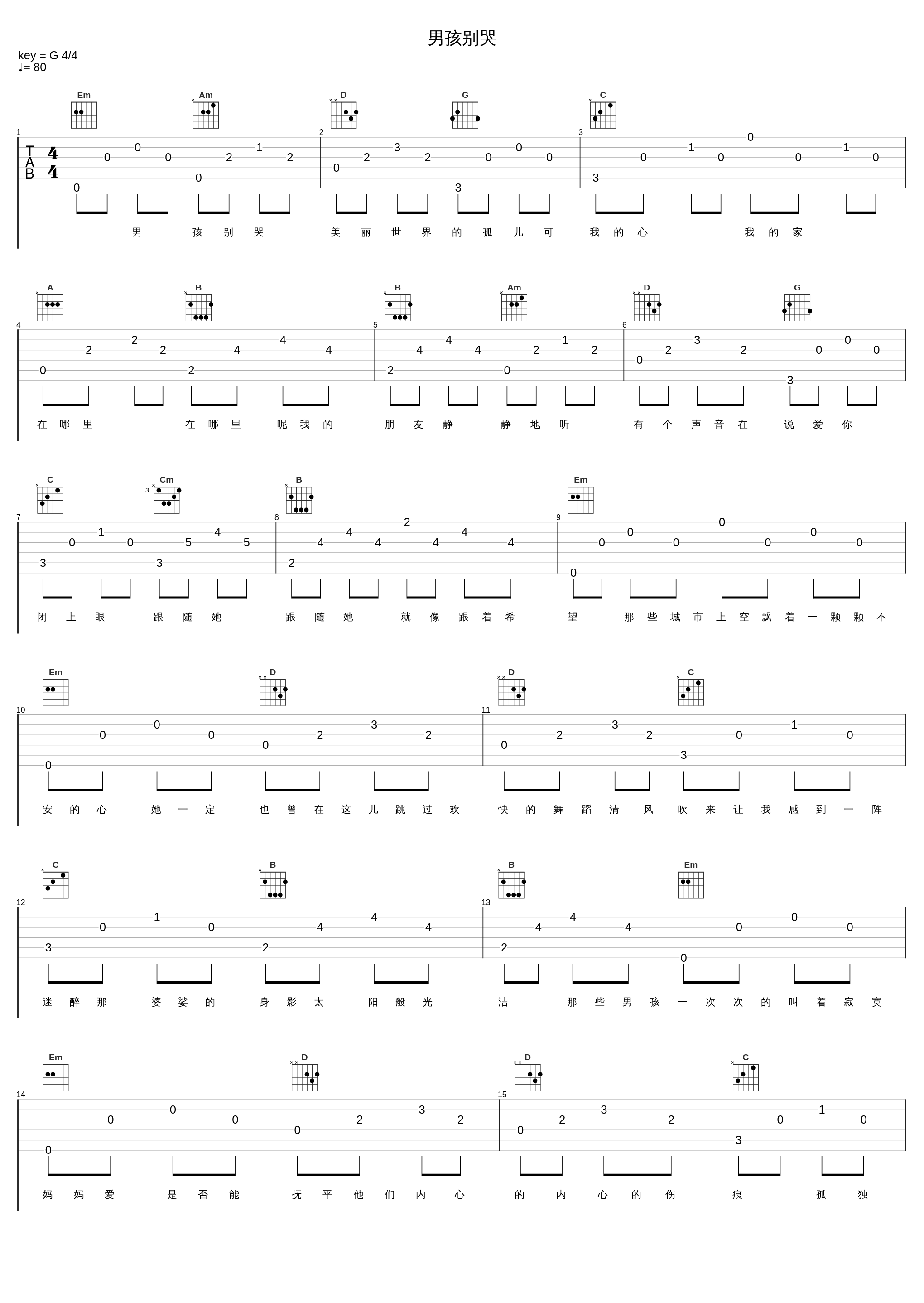 男孩别哭_丫蛋蛋（马启涵）_1