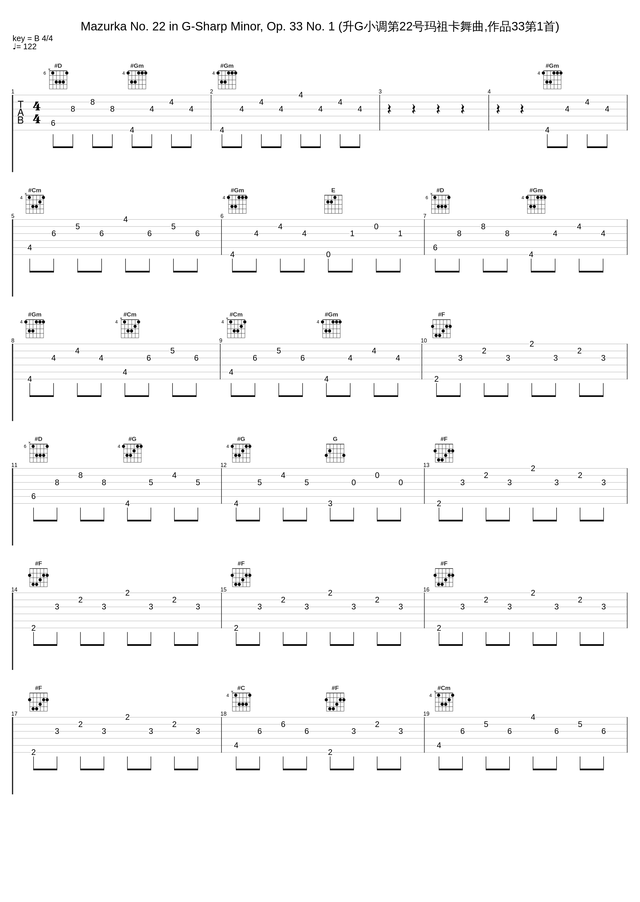 Mazurka No. 22 in G-Sharp Minor, Op. 33 No. 1 (升G小调第22号玛祖卡舞曲,作品33第1首)_李云迪_1