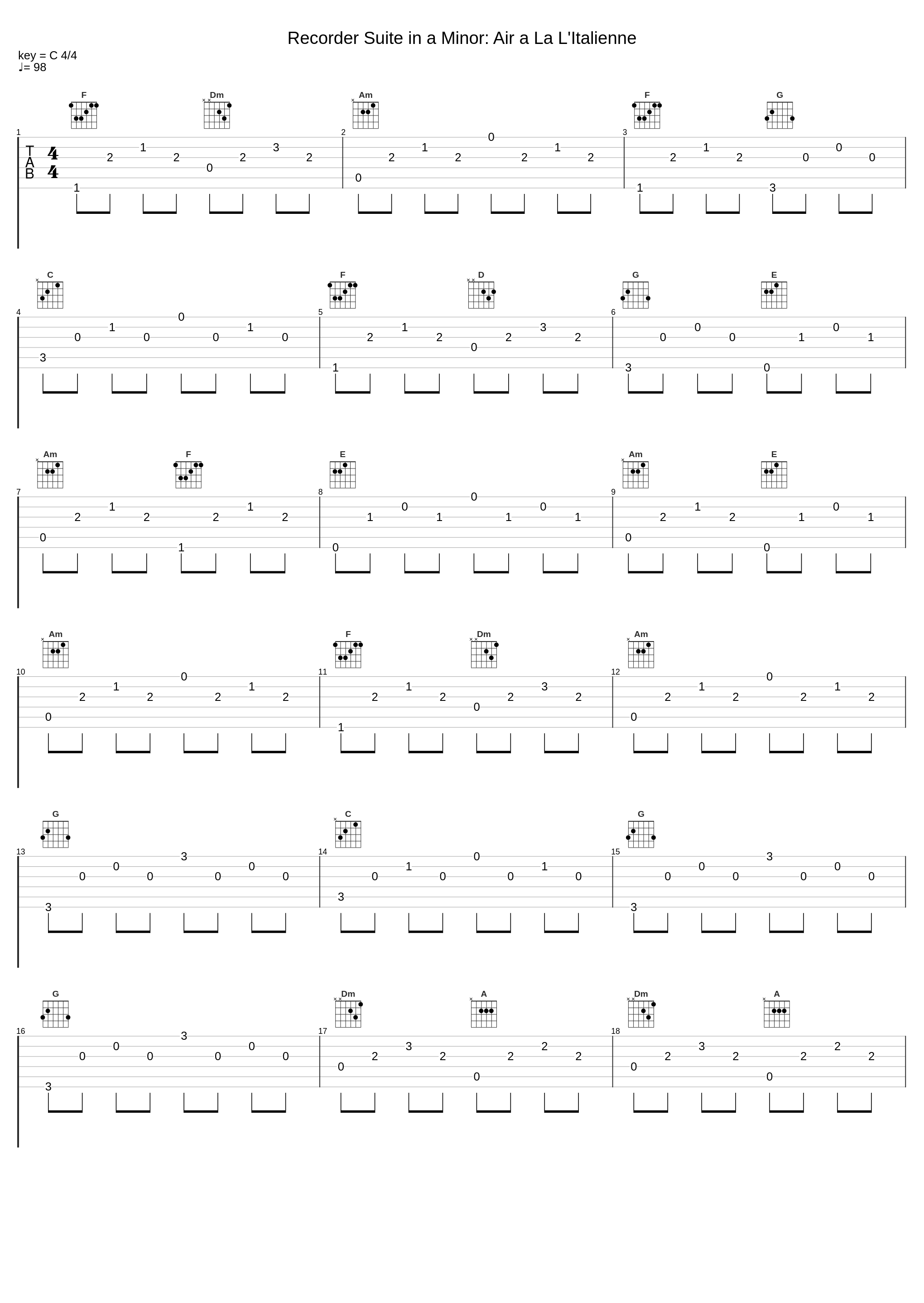 Recorder Suite in a Minor: Air a La L'Italienne_Barroque Music_1