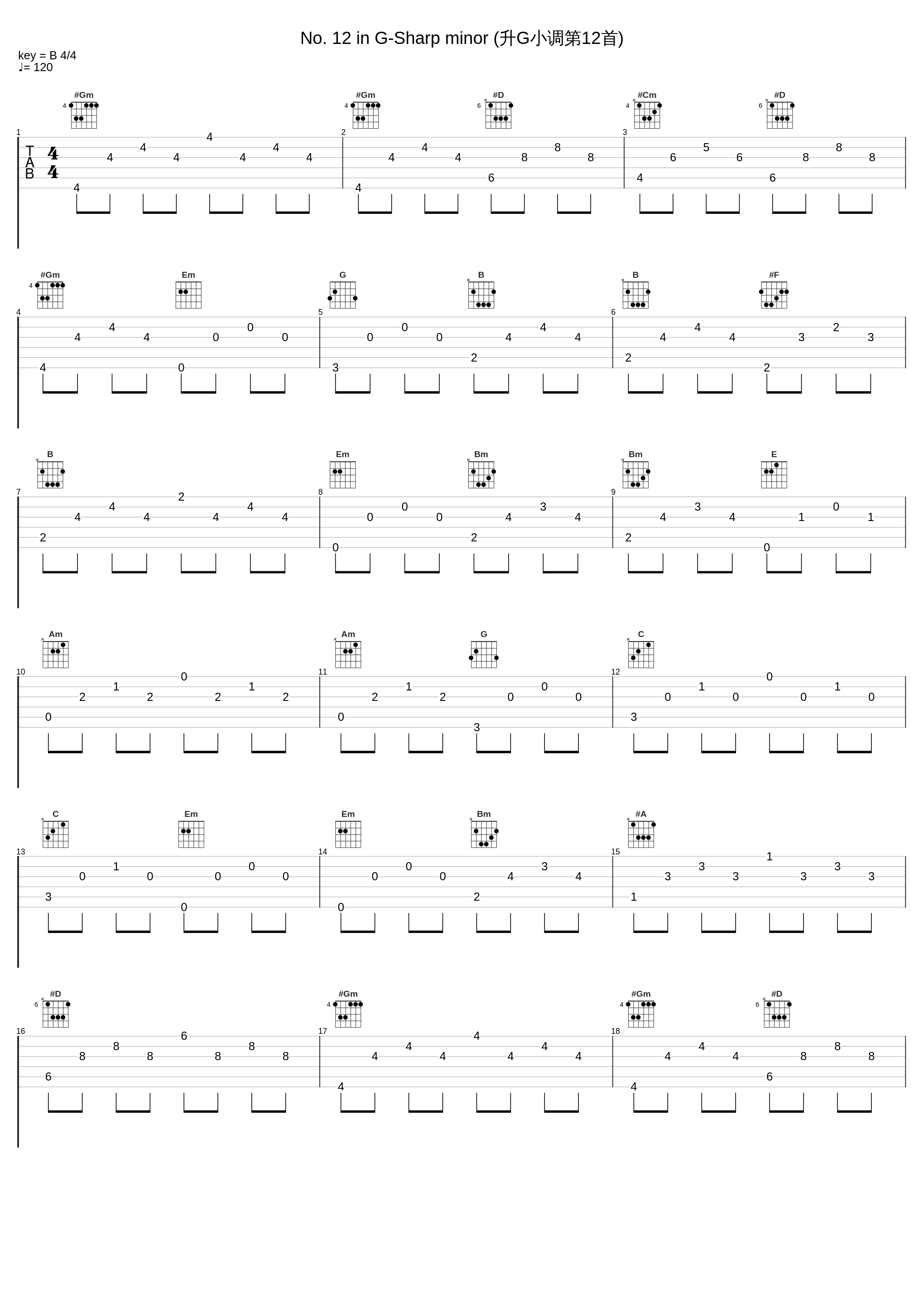 No. 12 in G-Sharp minor (升G小调第12首)_邓泰山_1