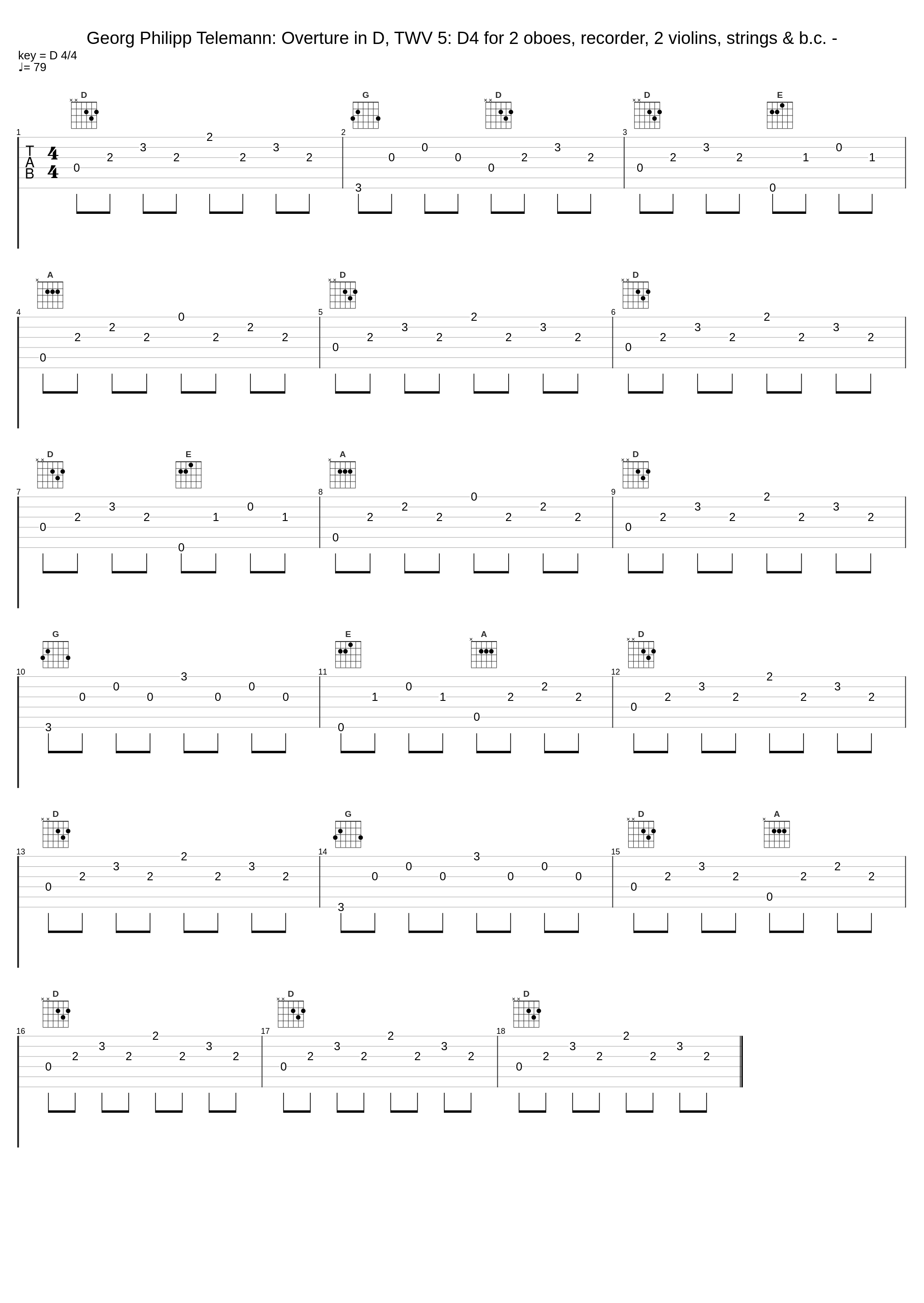 Georg Philipp Telemann: Overture in D, TWV 5: D4 for 2 oboes, recorder, 2 violins, strings & b.c. -_Georg Philipp Telemann_1
