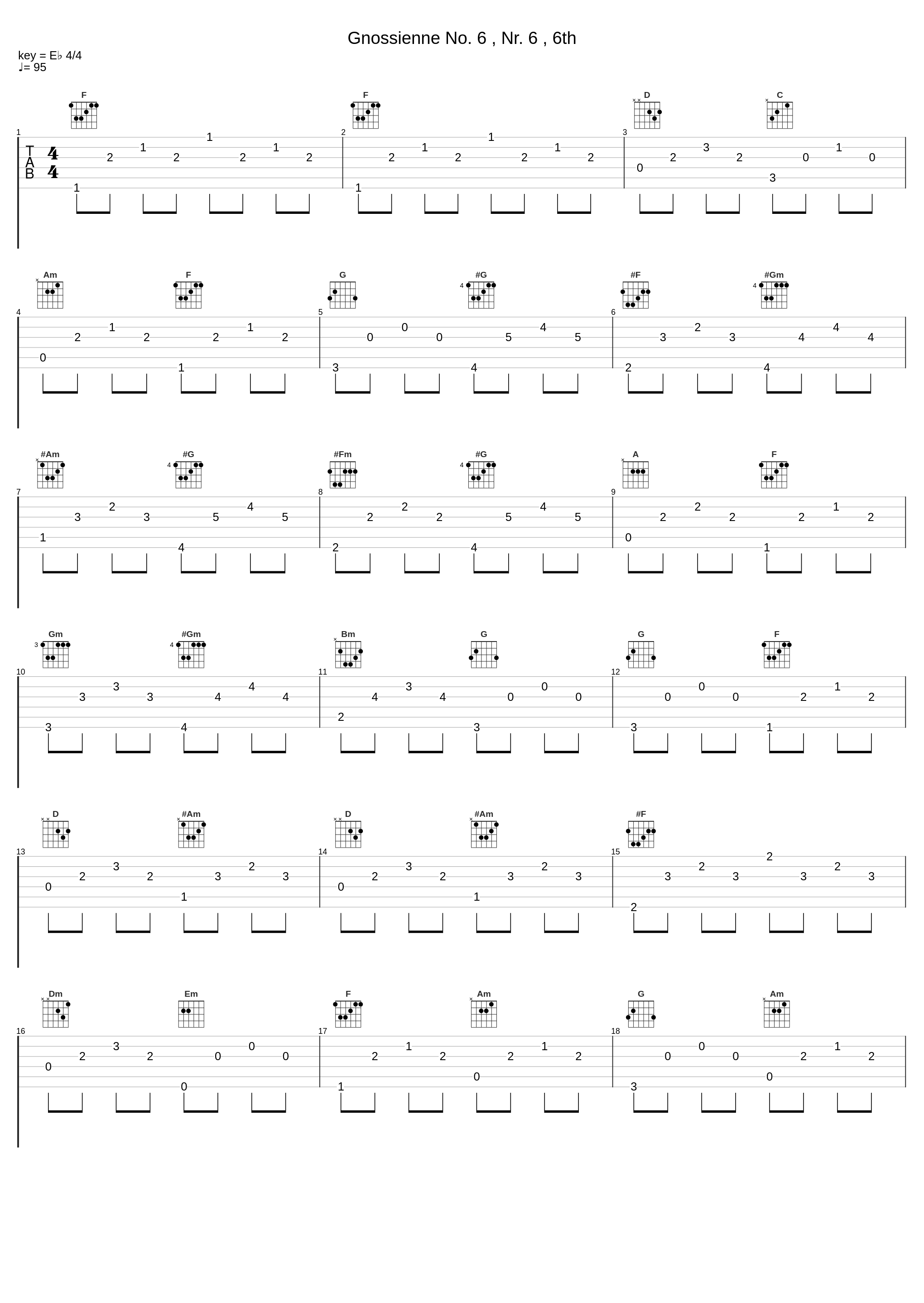 Gnossienne No. 6 , Nr. 6 , 6th_Erik Satie,6. Gnossienne_1