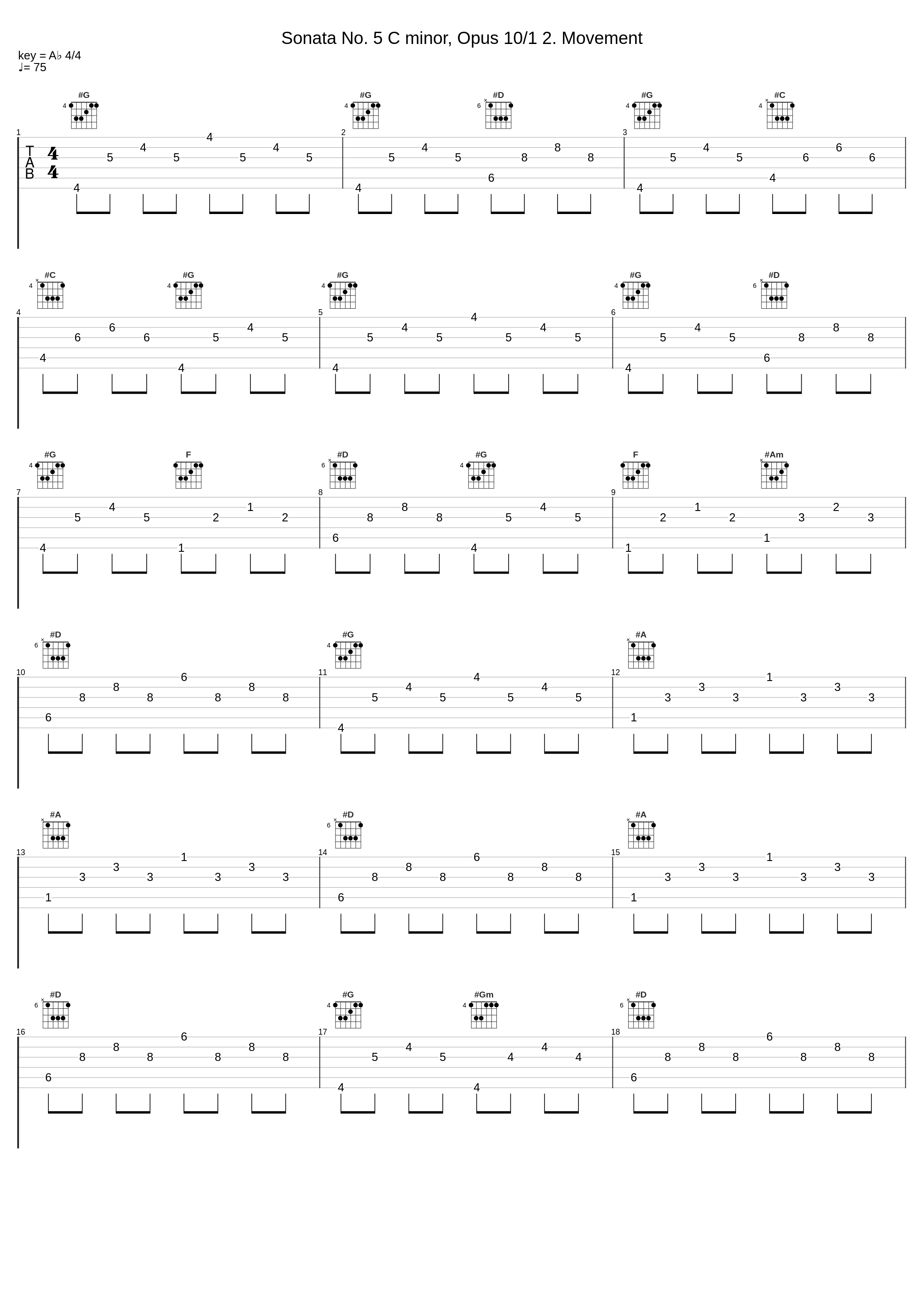 Sonata No. 5 C minor, Opus 10/1 2. Movement_Ludwig van Beethoven,Nologo_1