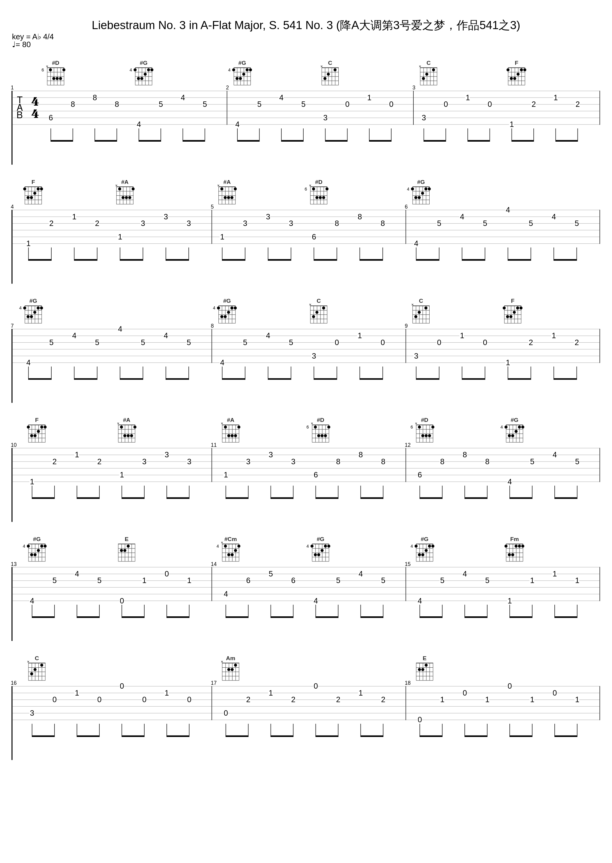 Liebestraum No. 3 in A-Flat Major, S. 541 No. 3 (降A大调第3号爱之梦，作品541之3)_李云迪_1