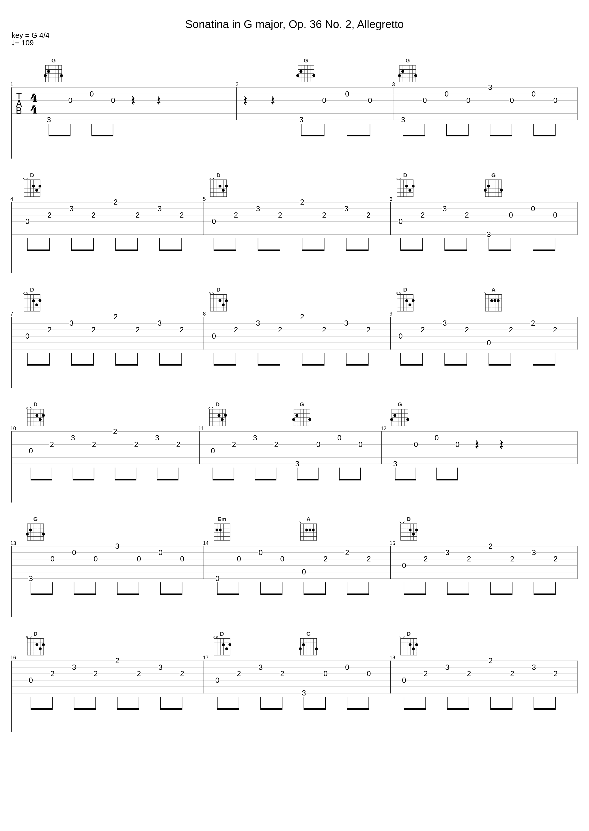 Sonatina in G major, Op. 36 No. 2, Allegretto_Marcatto,Muzio Clementi_1