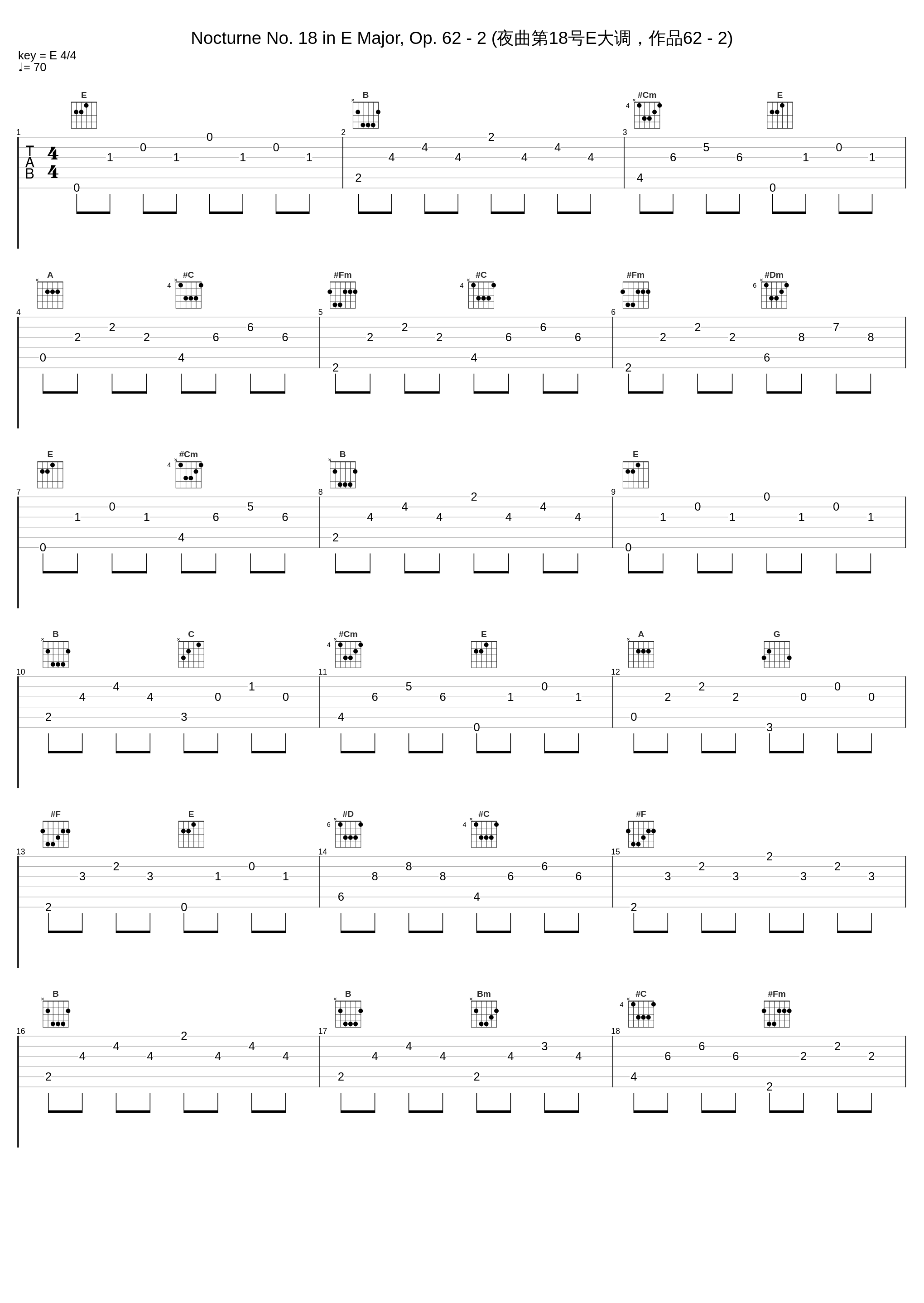 Nocturne No. 18 in E Major, Op. 62 - 2 (夜曲第18号E大调，作品62 - 2)_邓泰山_1