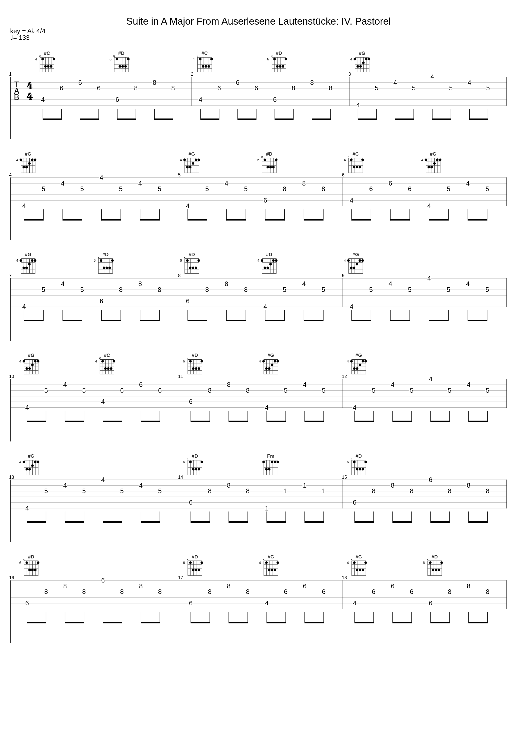 Suite in A Major From Auserlesene Lautenstücke: IV. Pastorel_Lucas Harris_1