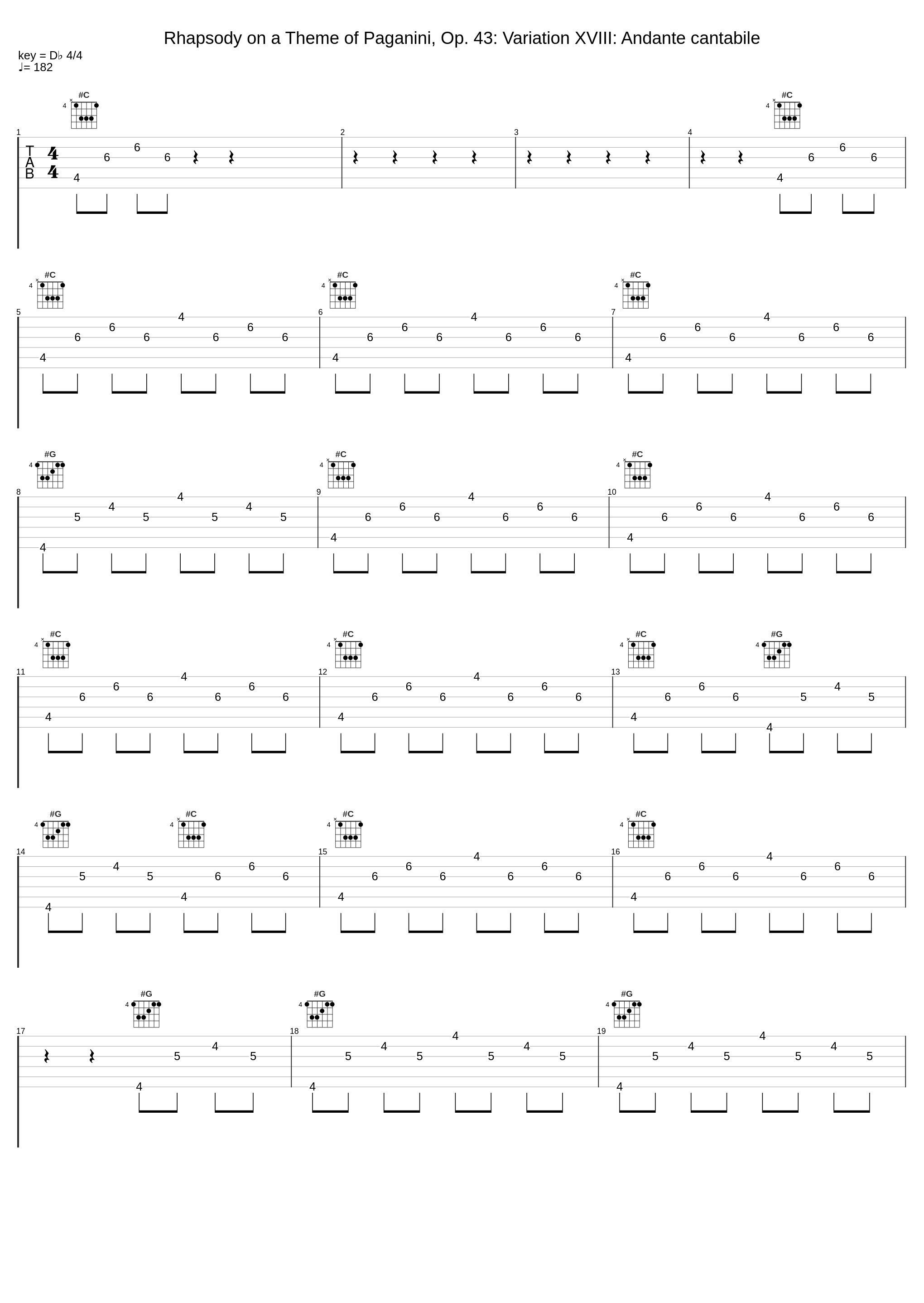 Rhapsody on a Theme of Paganini, Op. 43: Variation XVIII: Andante cantabile_Sergei Rachmaninoff_1