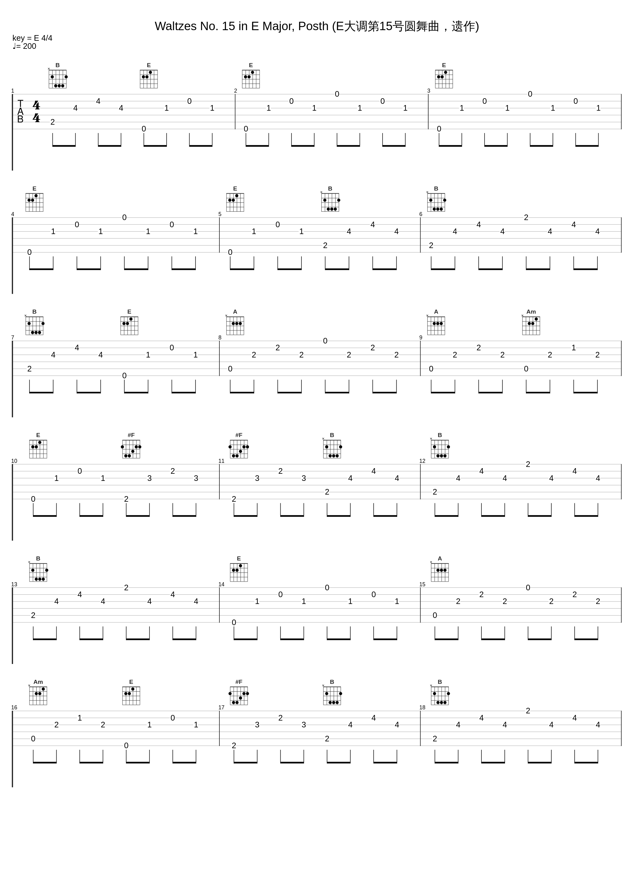 Waltzes No. 15 in E Major, Posth (E大调第15号圆舞曲，遗作)_邓泰山_1