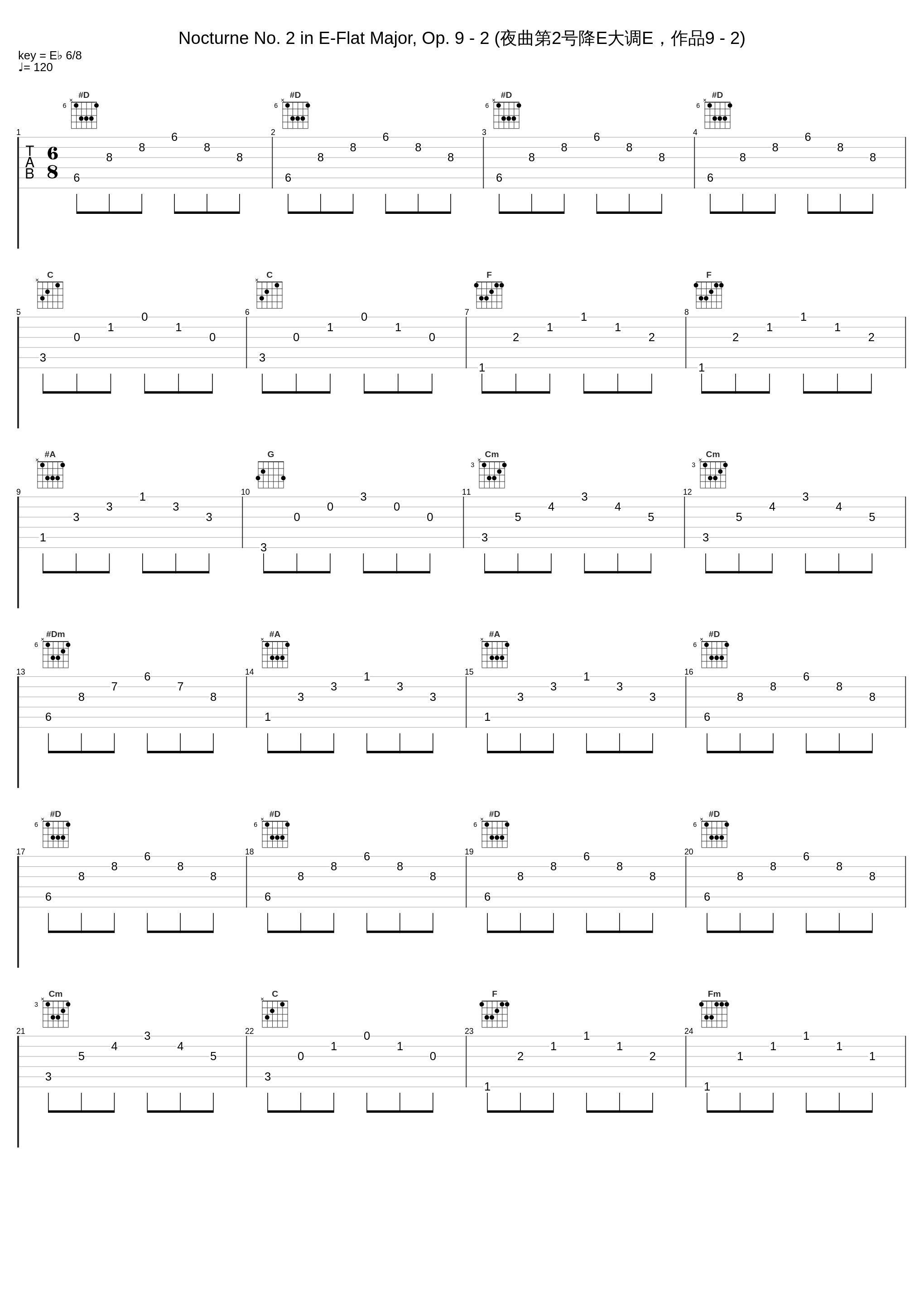 Nocturne No. 2 in E-Flat Major, Op. 9 - 2 (夜曲第2号降E大调E，作品9 - 2)_邓泰山_1