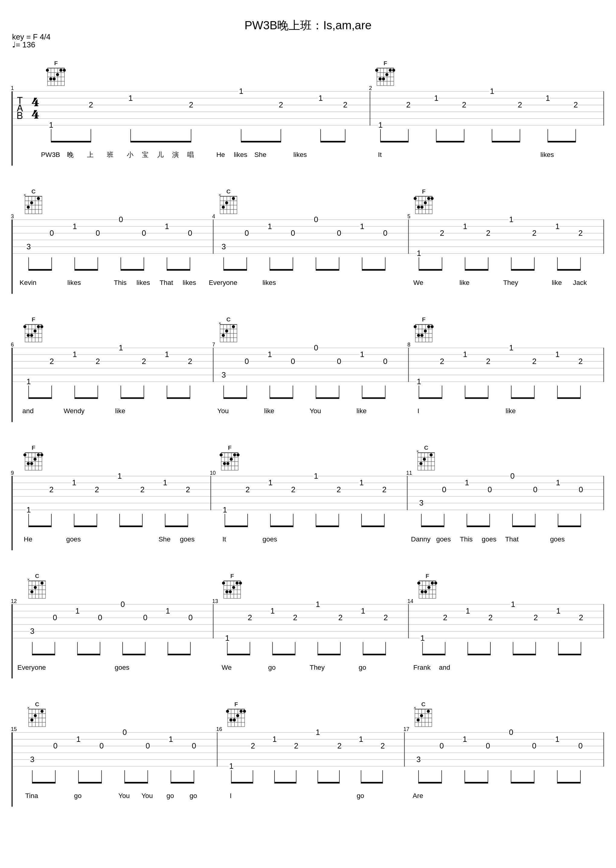 PW3B晚上班：Is,am,are_南北里_1