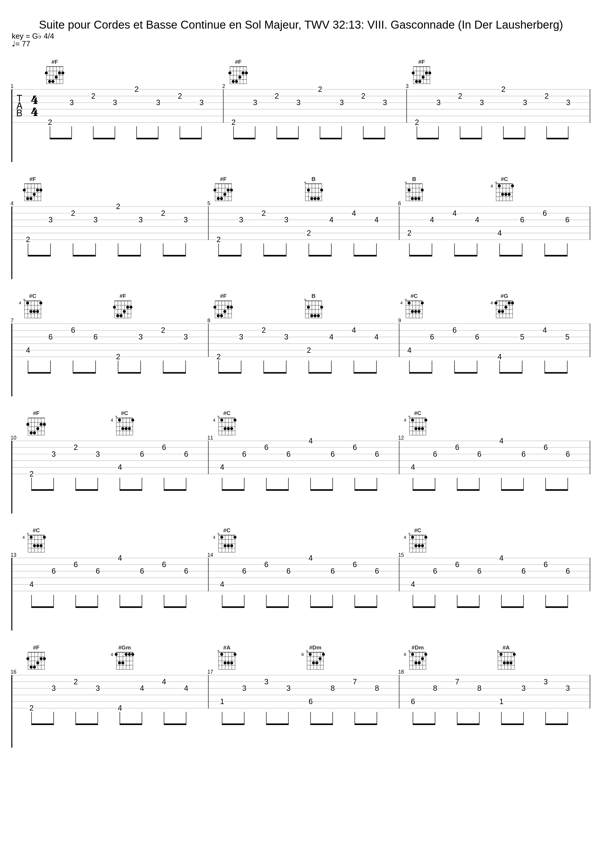 Suite pour Cordes et Basse Continue en Sol Majeur, TWV 32:13: VIII. Gasconnade (In Der Lausherberg)_Stradivaria,Georg Philipp Telemann_1