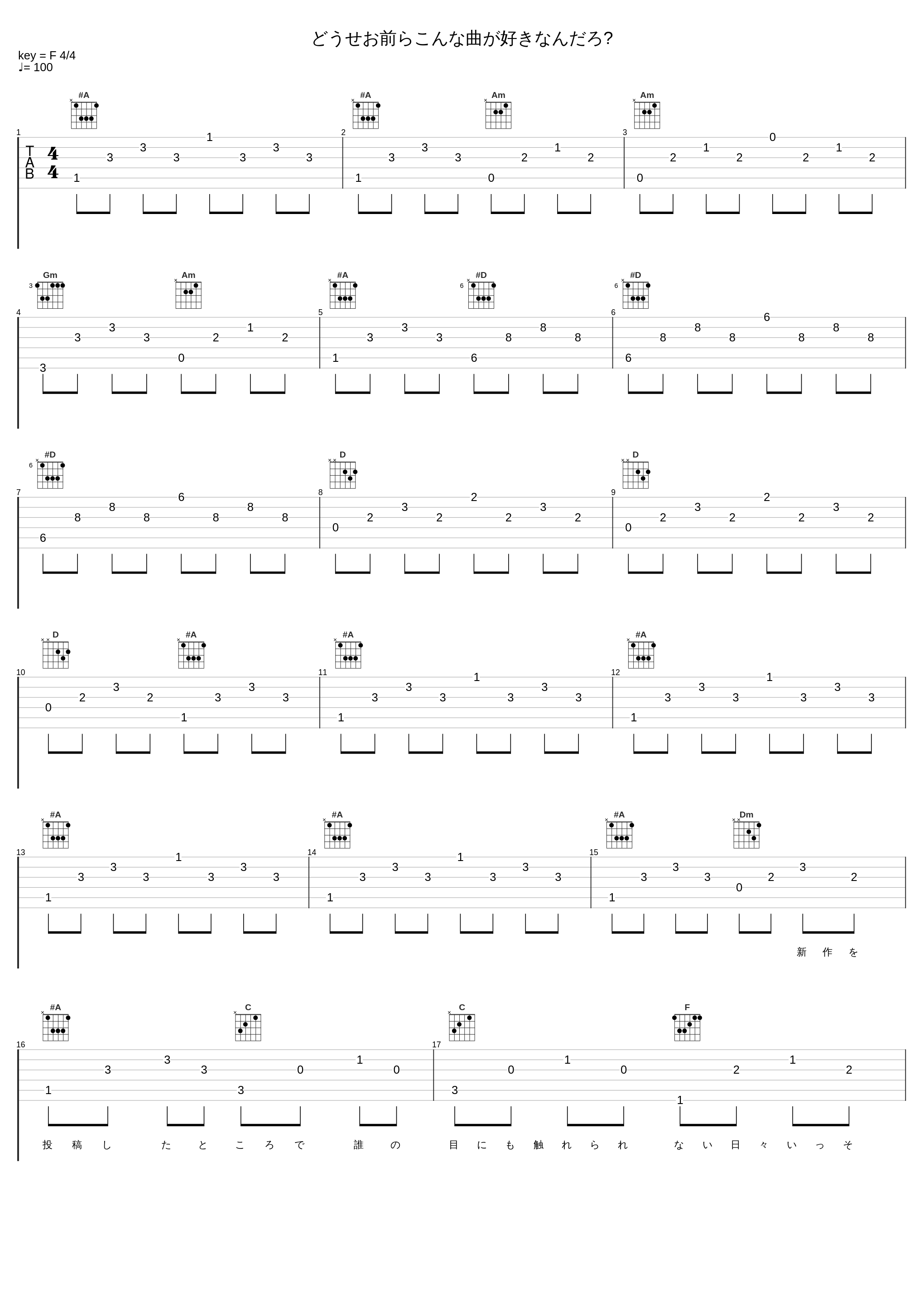 どうせお前らこんな曲が好きなんだろ?_オワタP,弱音白,亚北音留_1