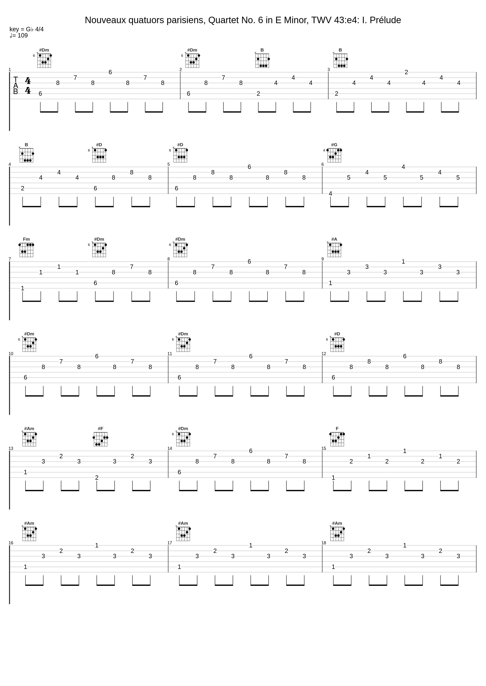 Nouveaux quatuors parisiens, Quartet No. 6 in E Minor, TWV 43:e4: I. Prélude_Nevermind,Georg Philipp Telemann_1