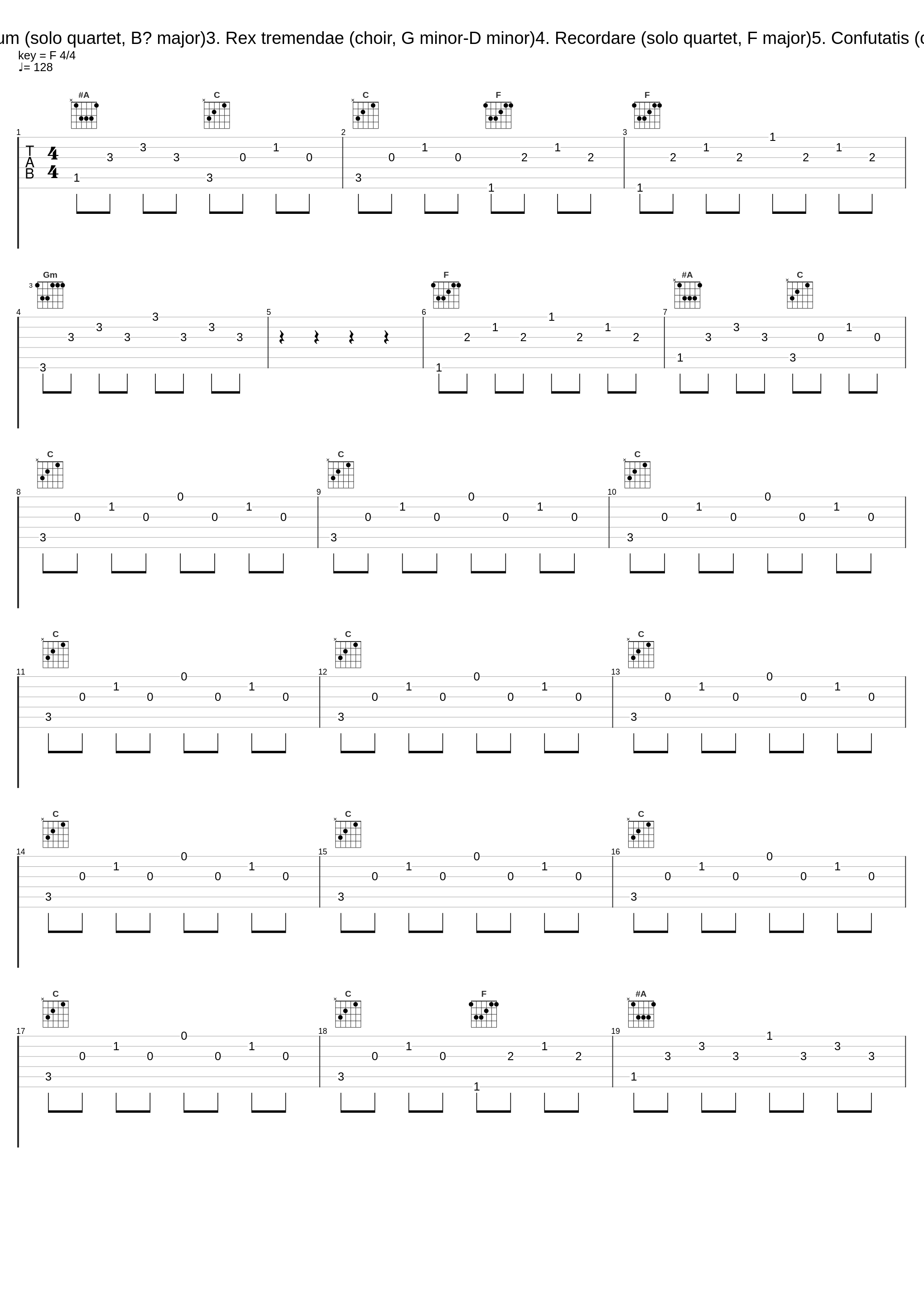 III. Sequenz:1. Dies irae (choir, D minor)2. Tuba mirum (solo quartet, B♭ major)3. Rex tremendae (choir, G minor-D minor)4. Recordare (solo quartet, F major)5. Confutatis (choir, A minor-D minor)6. Lacrymosa (choir, D minor)_Helen Donath,Christa Ludwig,Robert Tear,Robert Lloyd,Philharmonia Chorus,Philharmonia Orchestra,Carlo Maria Giulini_1