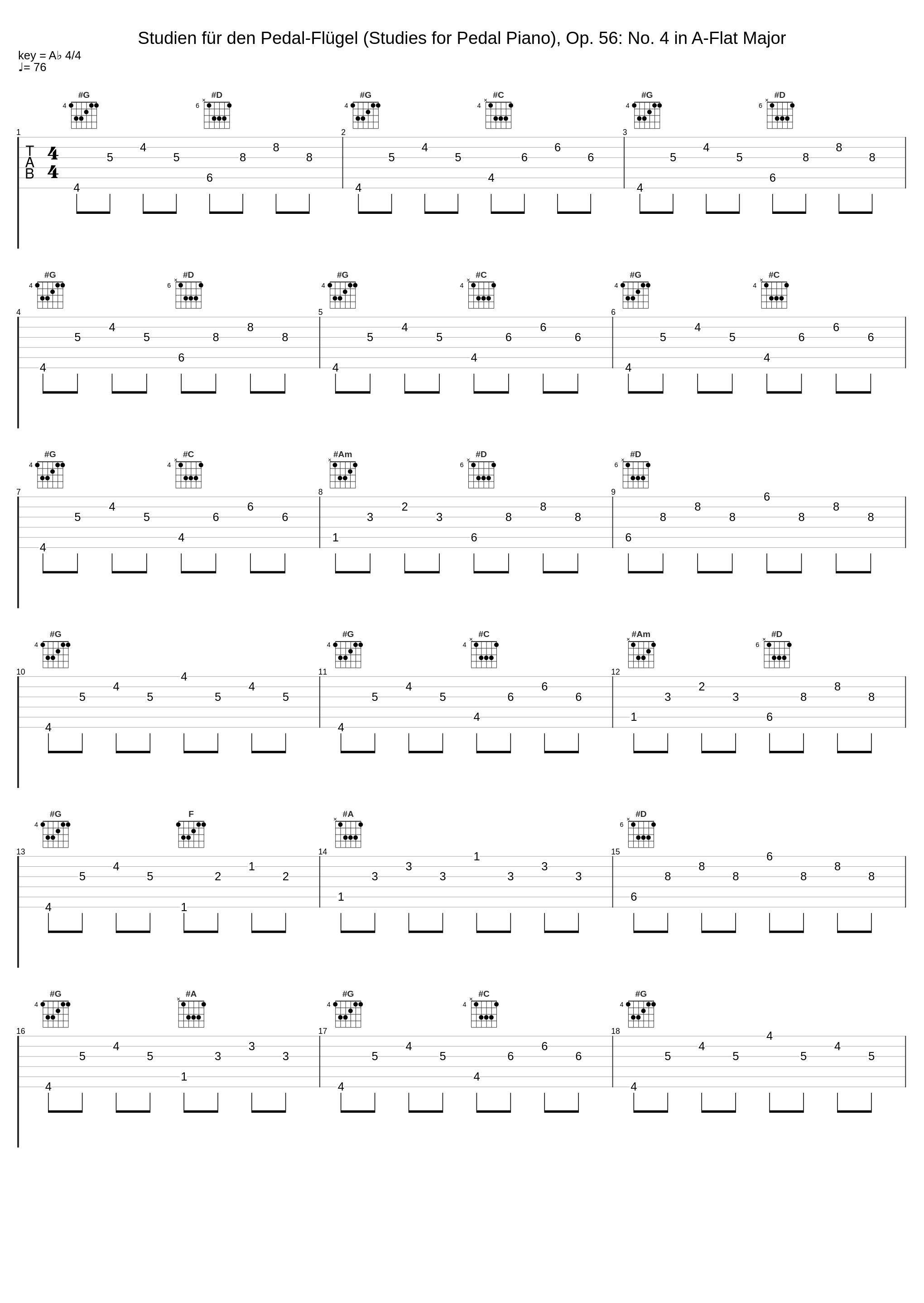 Studien für den Pedal-Flügel (Studies for Pedal Piano), Op. 56: No. 4 in A-Flat Major_Martin Schmeding_1