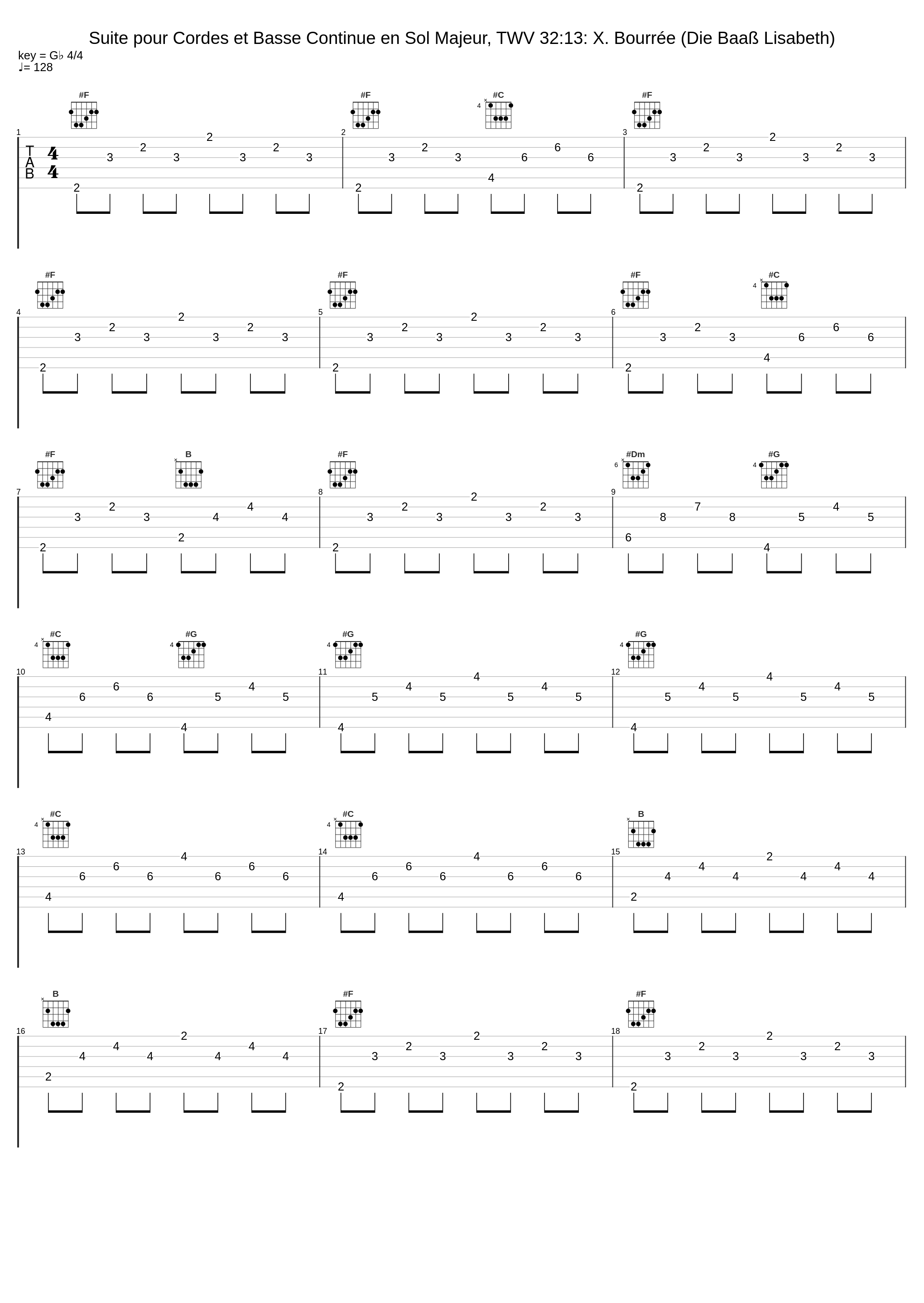 Suite pour Cordes et Basse Continue en Sol Majeur, TWV 32:13: X. Bourrée (Die Baaß Lisabeth)_Stradivaria,Georg Philipp Telemann_1