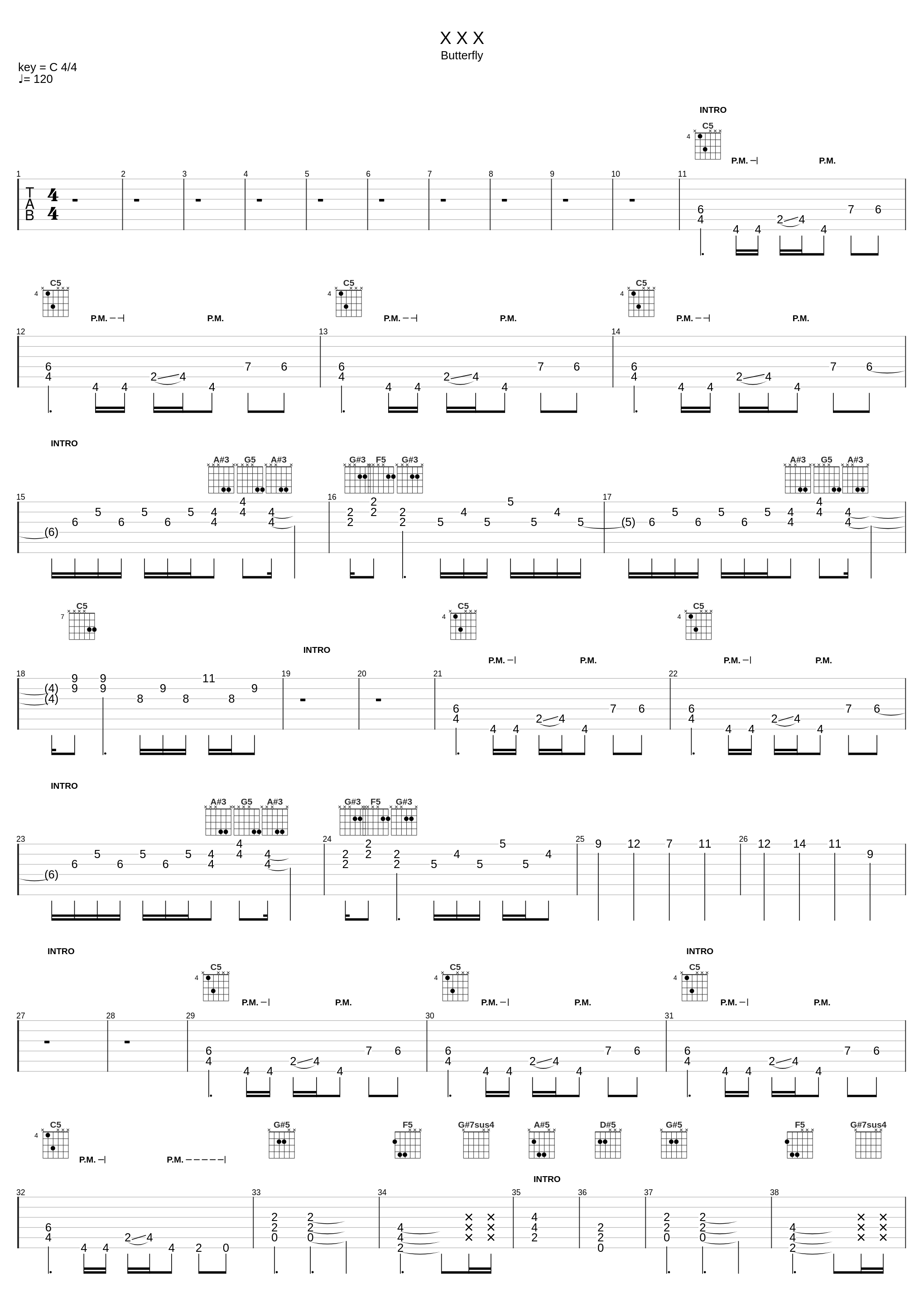 X X X (Arranged For 1 Guitar)_L'Arc~en~Ciel_1