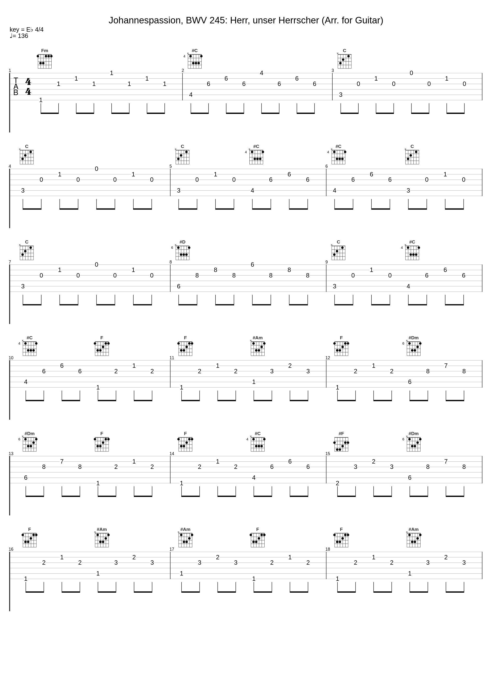 Johannespassion, BWV 245: Herr, unser Herrscher (Arr. for Guitar)_Noël Akchoté_1