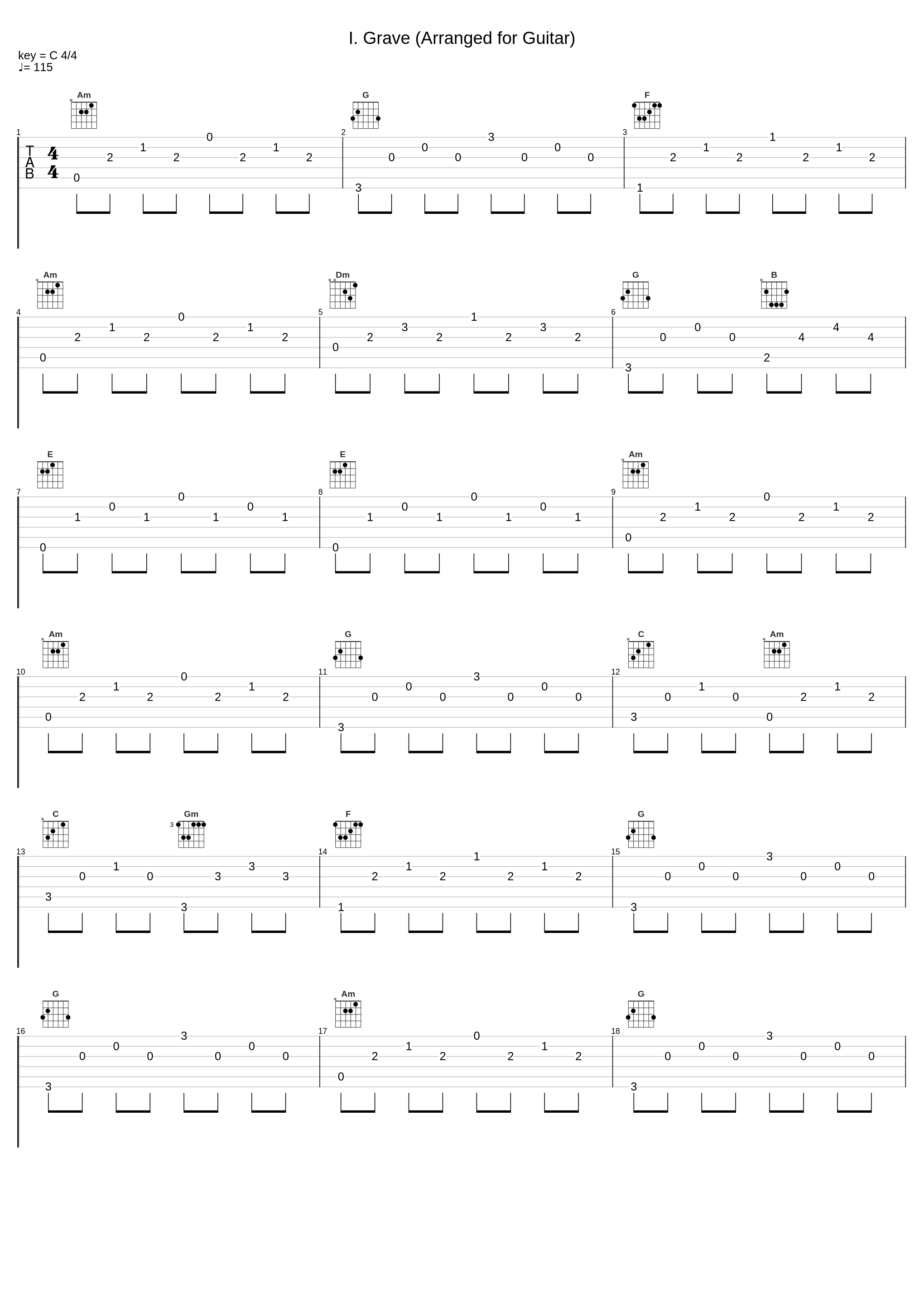 I. Grave (Arranged for Guitar)_Frank Bungarten_1