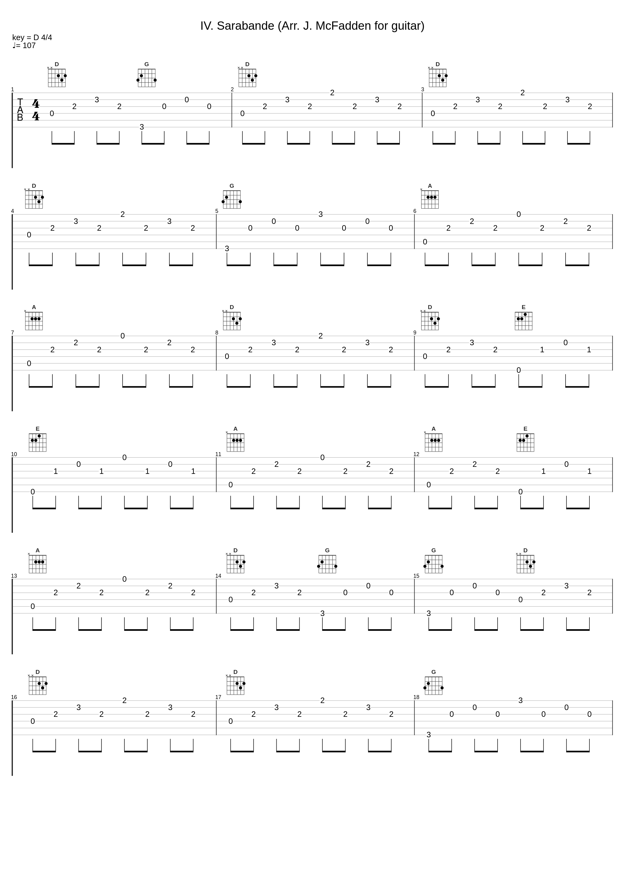 IV. Sarabande (Arr. J. McFadden for guitar)_Jeffrey McFadden_1