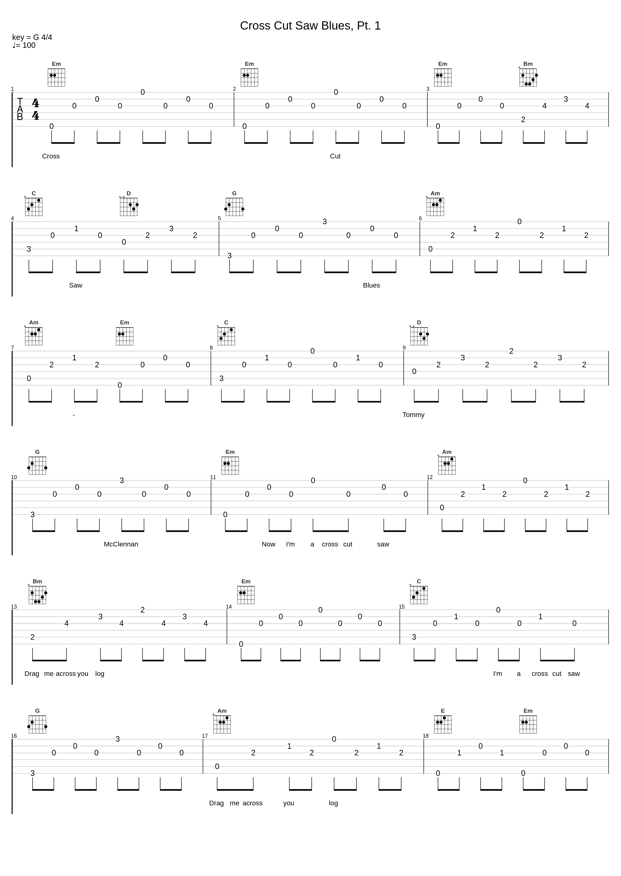 Cross Cut Saw Blues, Pt. 1_Tommy McClennan_1