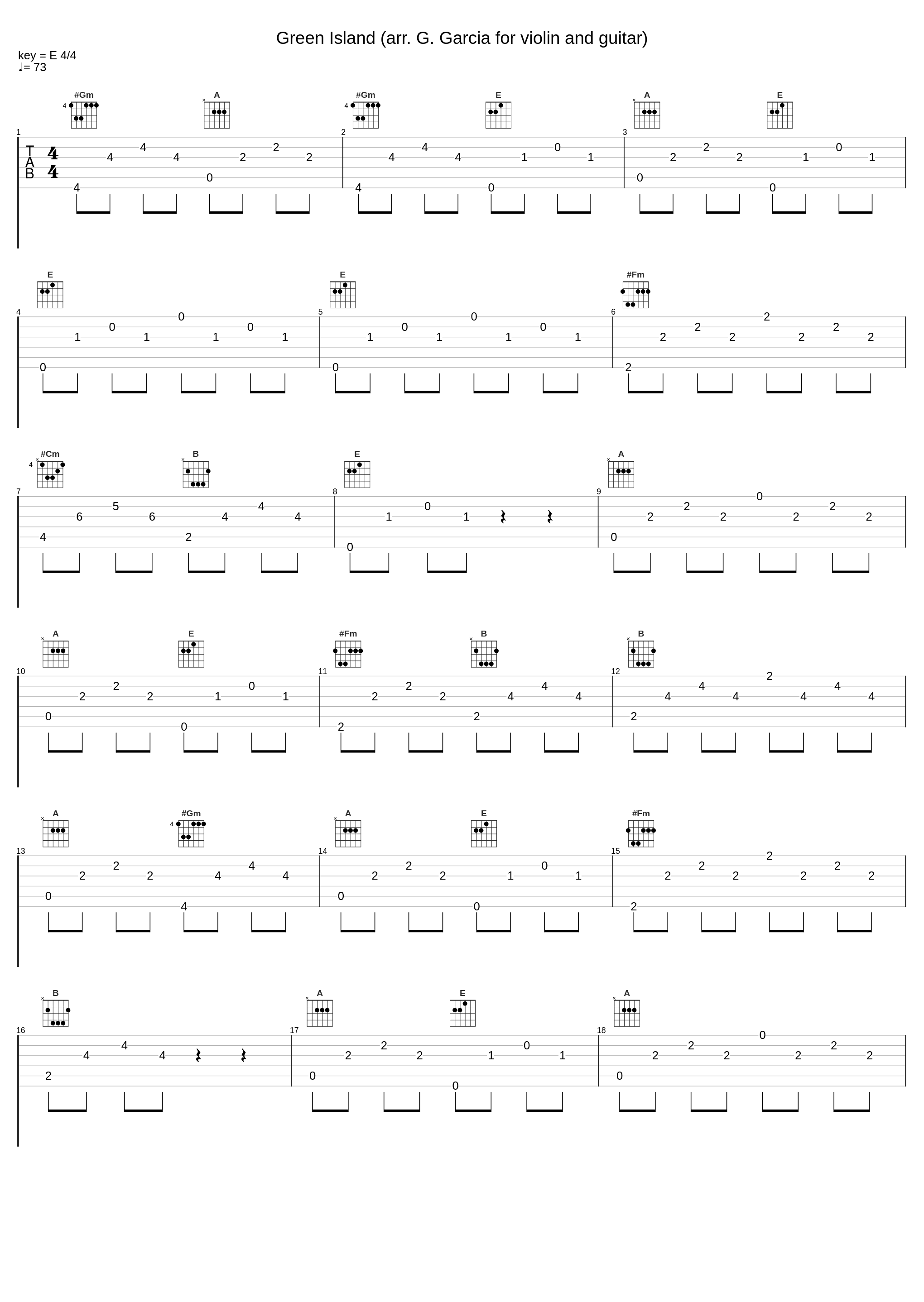 Green Island (arr. G. Garcia for violin and guitar)_西崎崇子,Gerald Garcia_1
