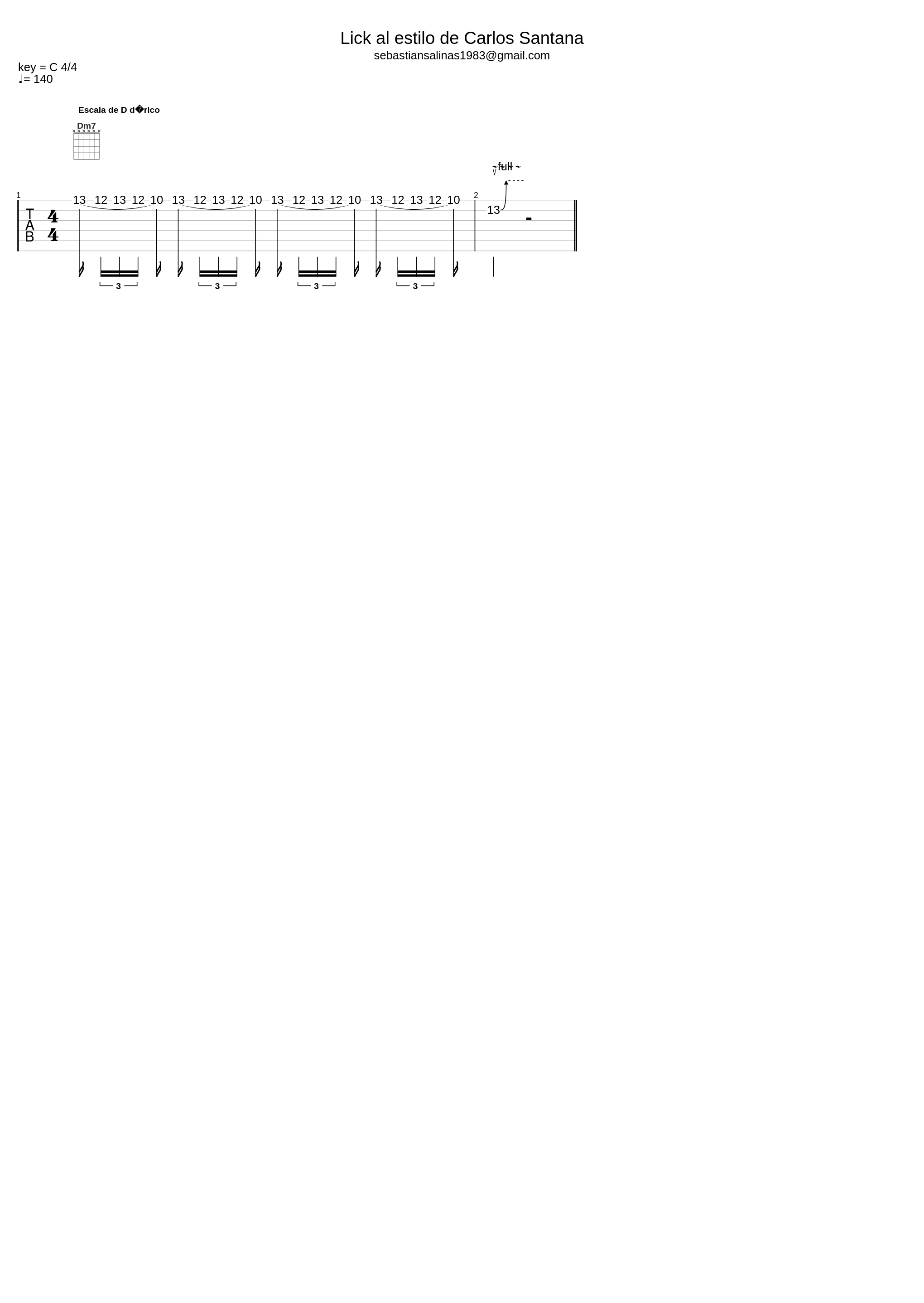 Carlos Santana Lick - Tab by Sebastian Salinas - sebastiansalinasguitarra.com_Carlos Santana_1