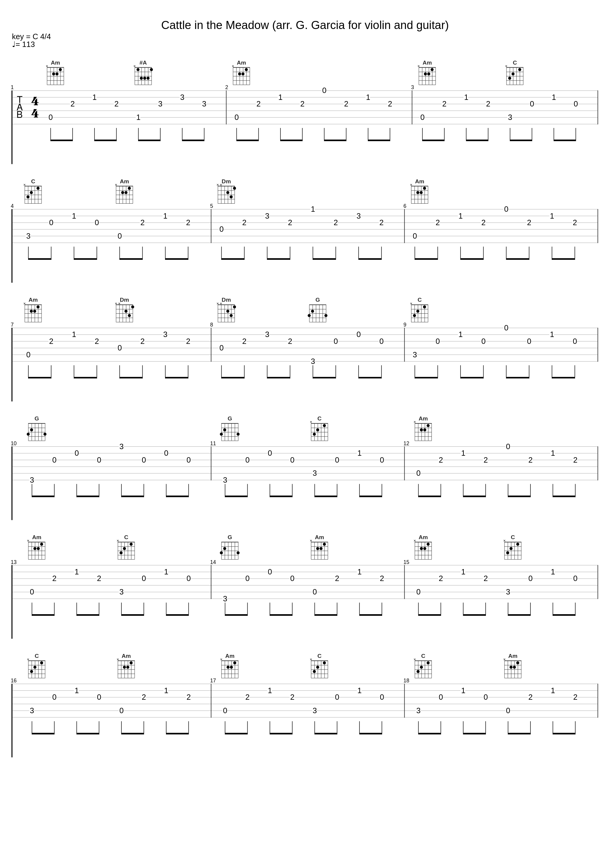Cattle in the Meadow (arr. G. Garcia for violin and guitar)_西崎崇子,Gerald Garcia_1