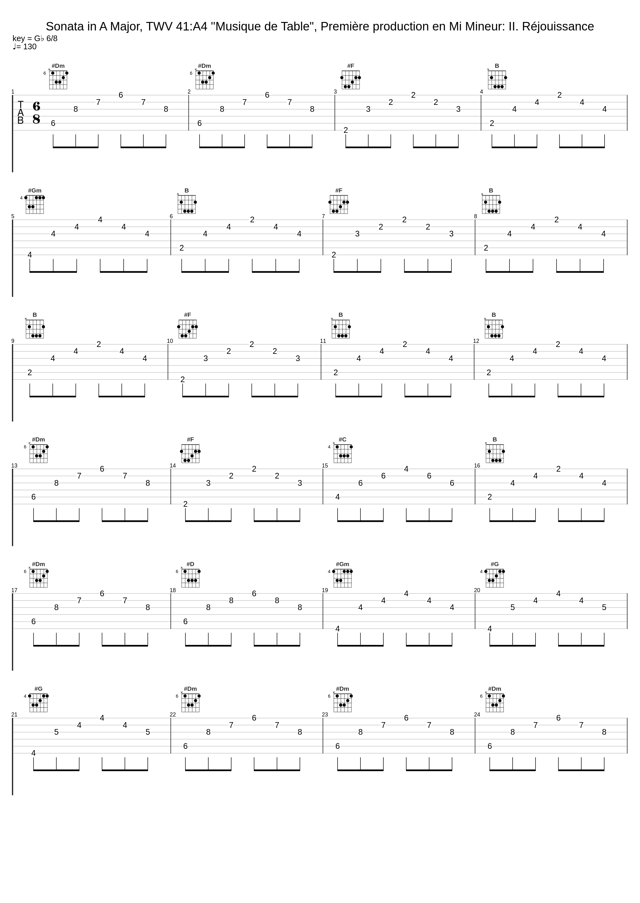 Sonata in A Major, TWV 41:A4 ''Musique de Table", Première production en Mi Mineur: II. Réjouissance_Stradivaria,Georg Philipp Telemann_1