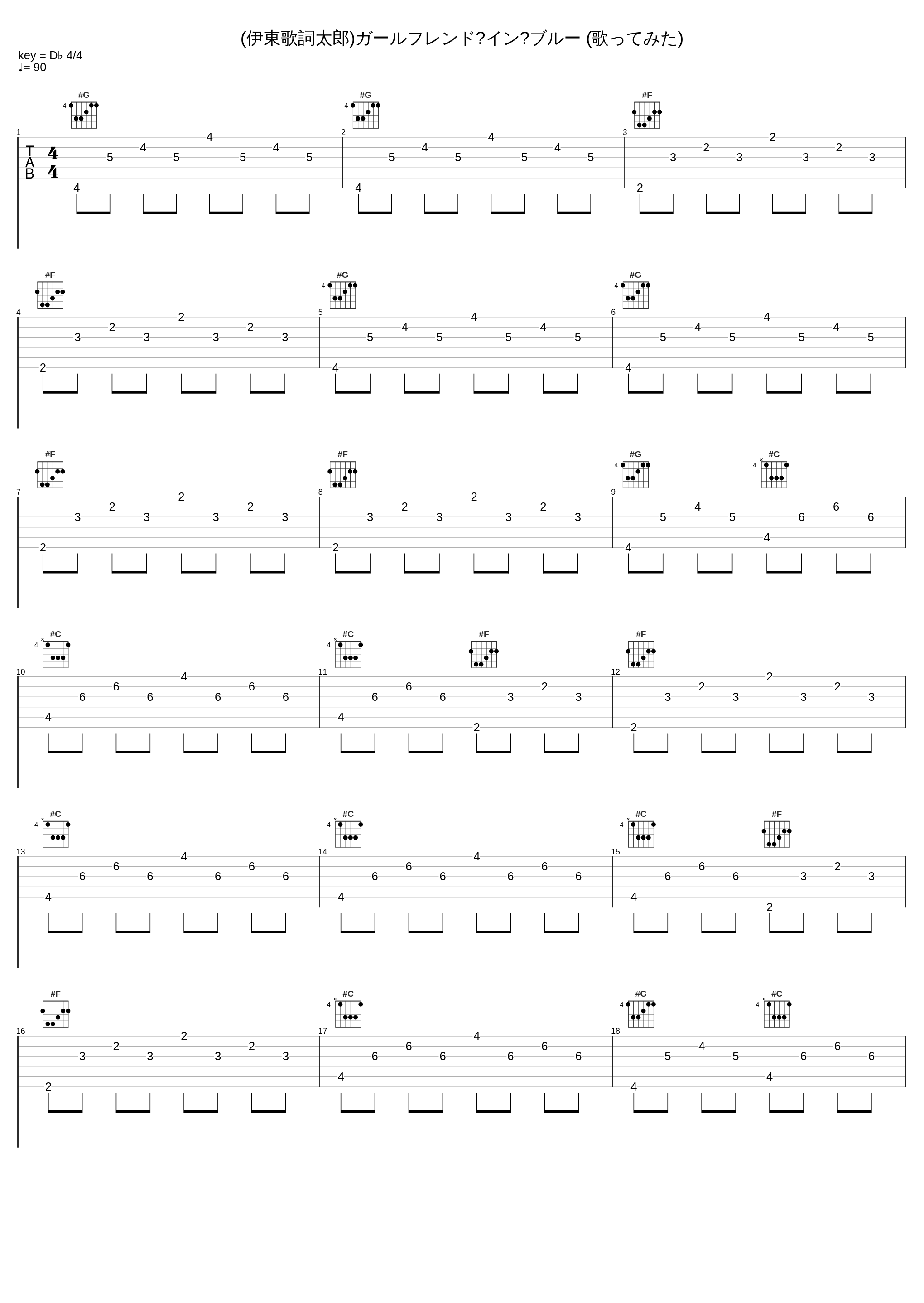 (伊東歌詞太郎)ガールフレンド?イン?ブルー (歌ってみた)_歌ってみた[翻唱,日本ACG_1