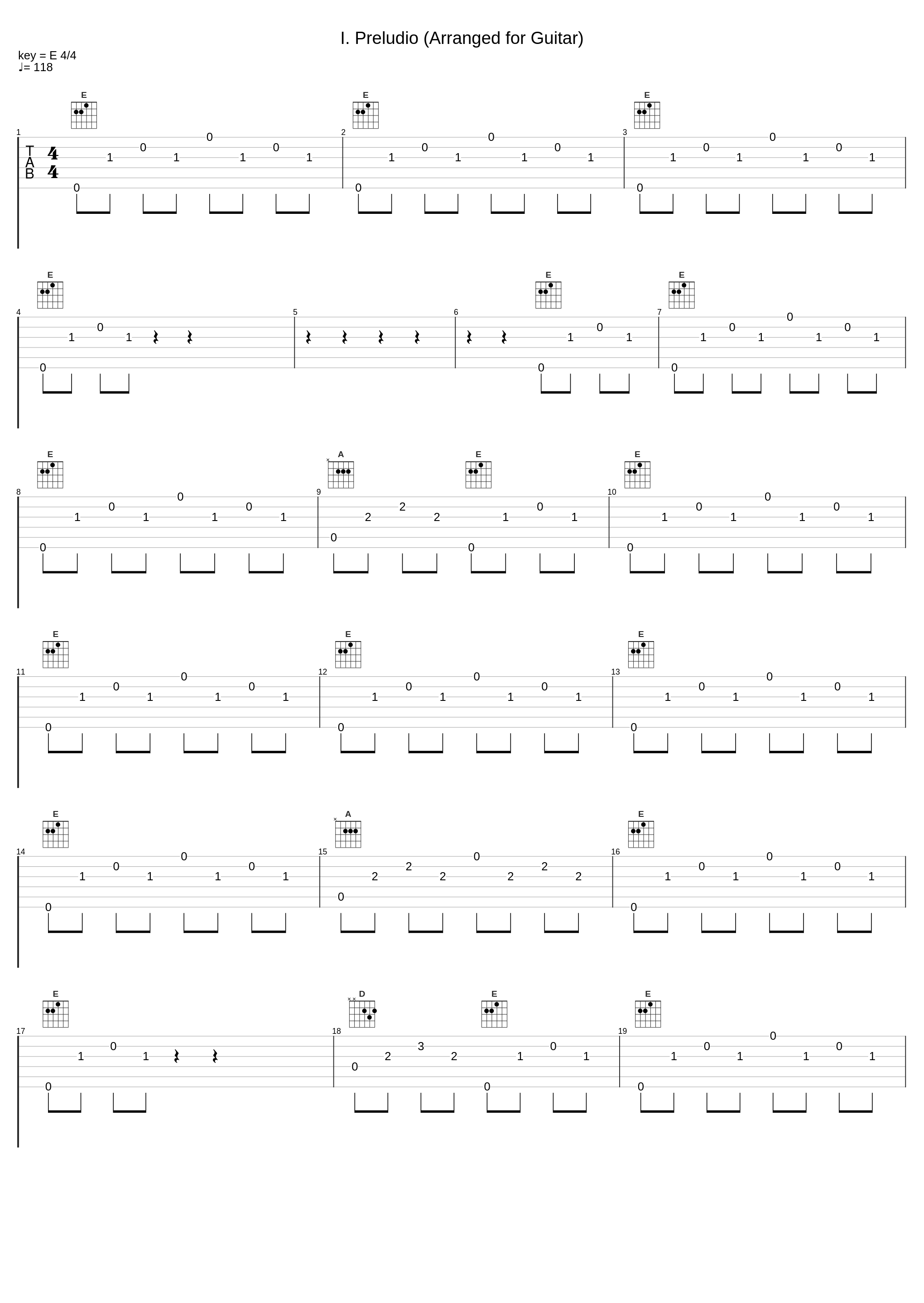 I. Preludio (Arranged for Guitar)_Frank Bungarten_1