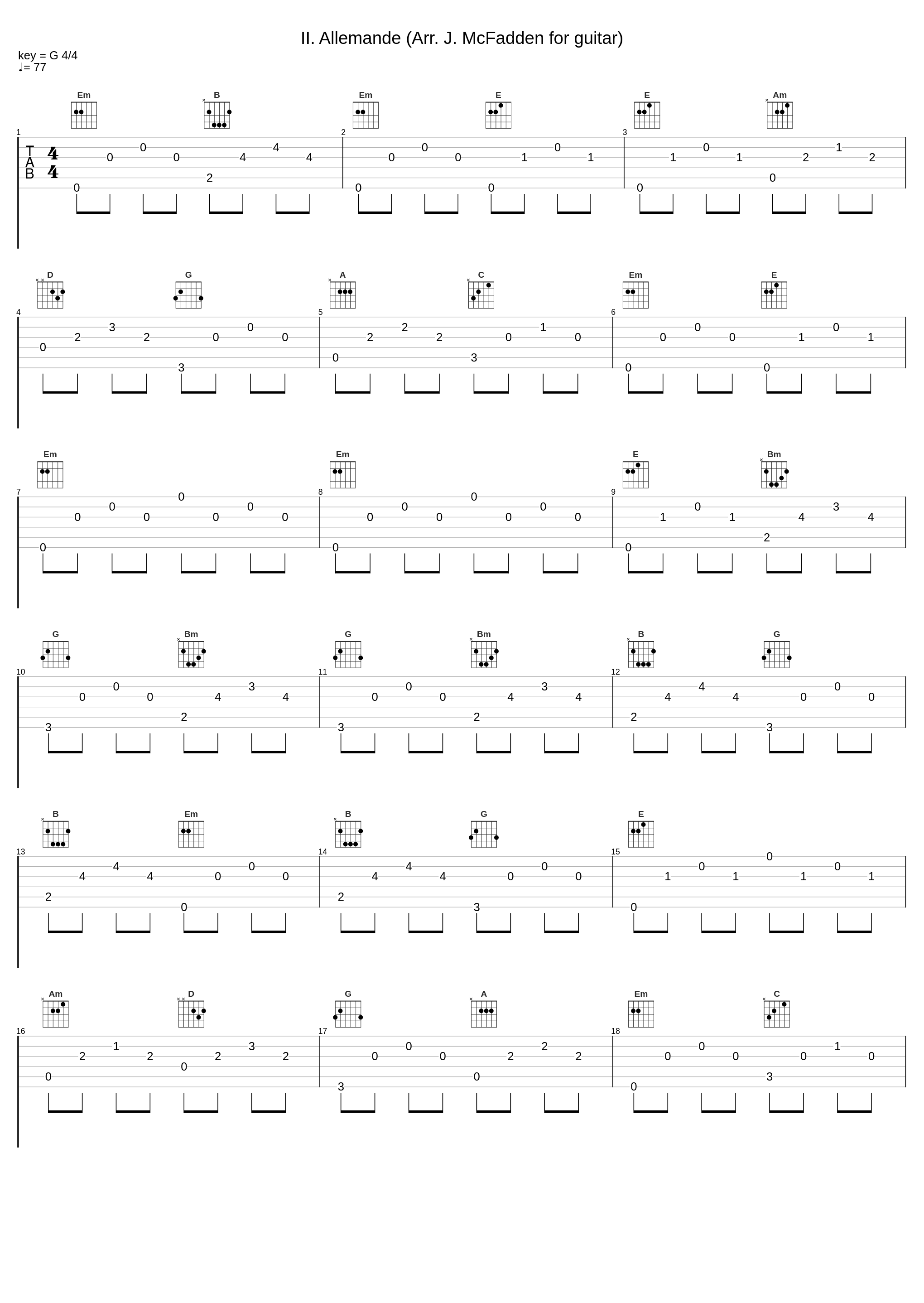 II. Allemande (Arr. J. McFadden for guitar)_Jeffrey McFadden_1