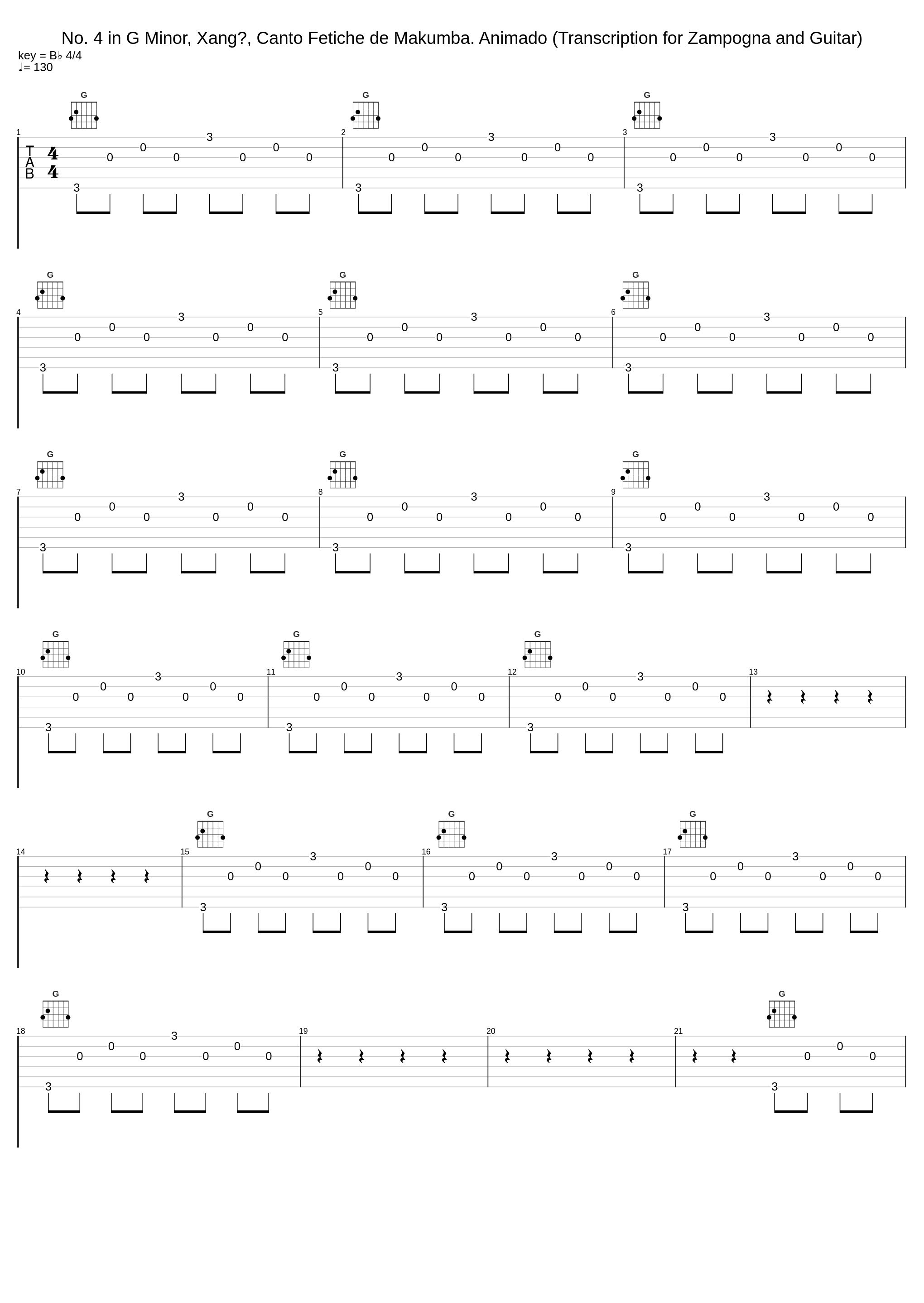 No. 4 in G Minor, Xangô, Canto Fetiche de Makumba. Animado (Transcription for Zampogna and Guitar)_Rossella Perrone,Giancarlo Eliodoro Parisi_1