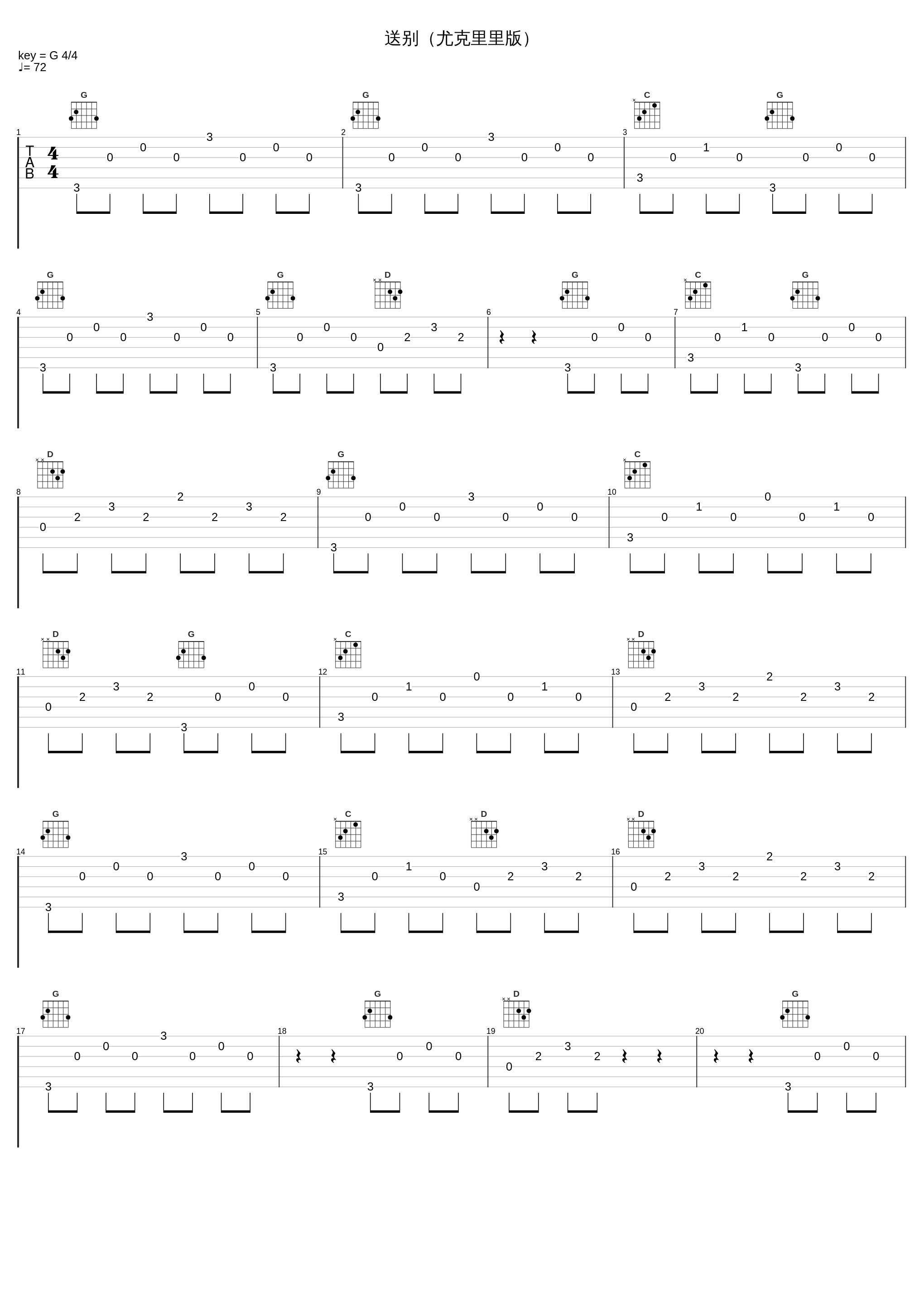 送别（尤克里里版）_柳桐,徐艺_1