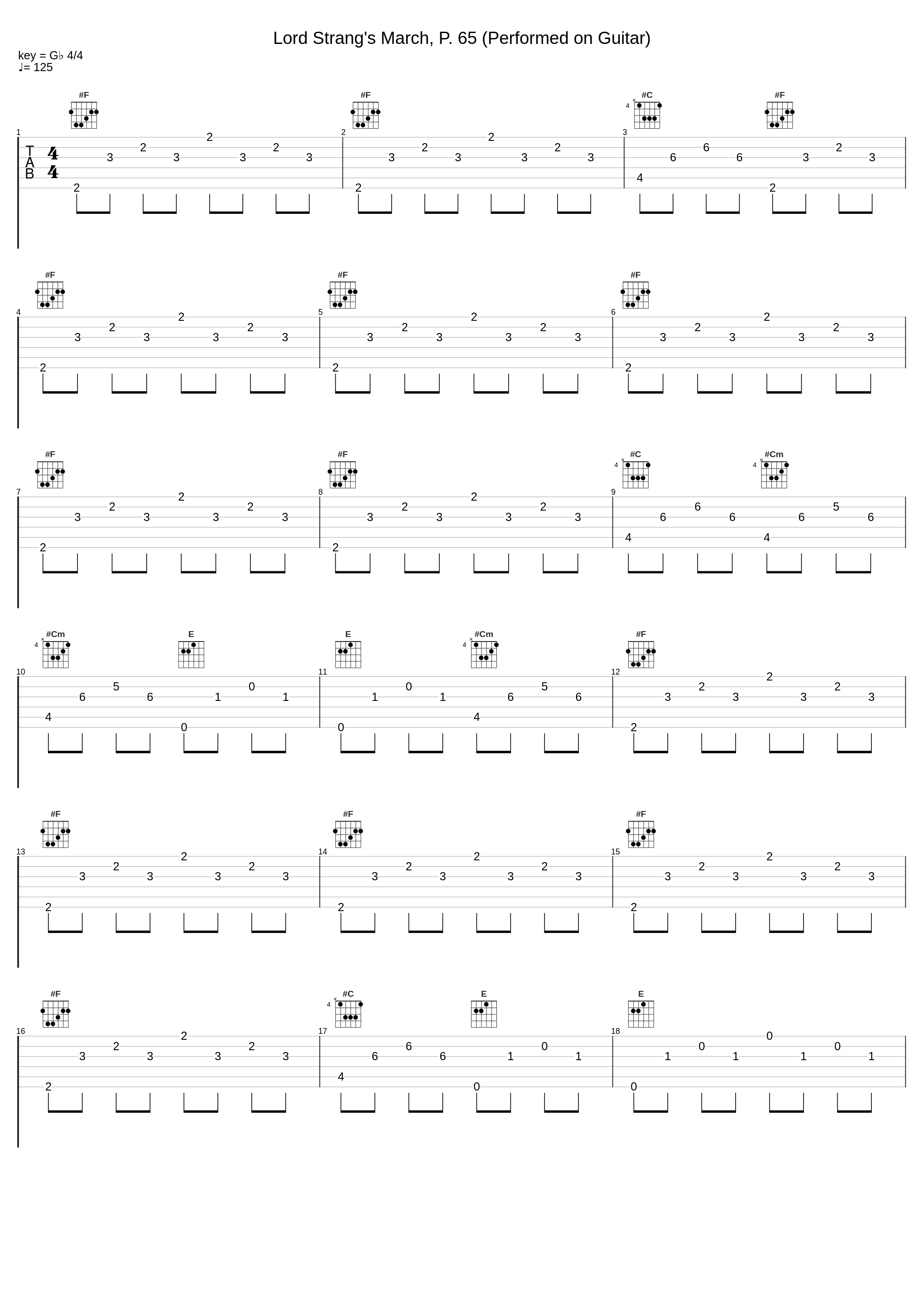 Lord Strang's March, P. 65 (Performed on Guitar)_Michael Butten_1