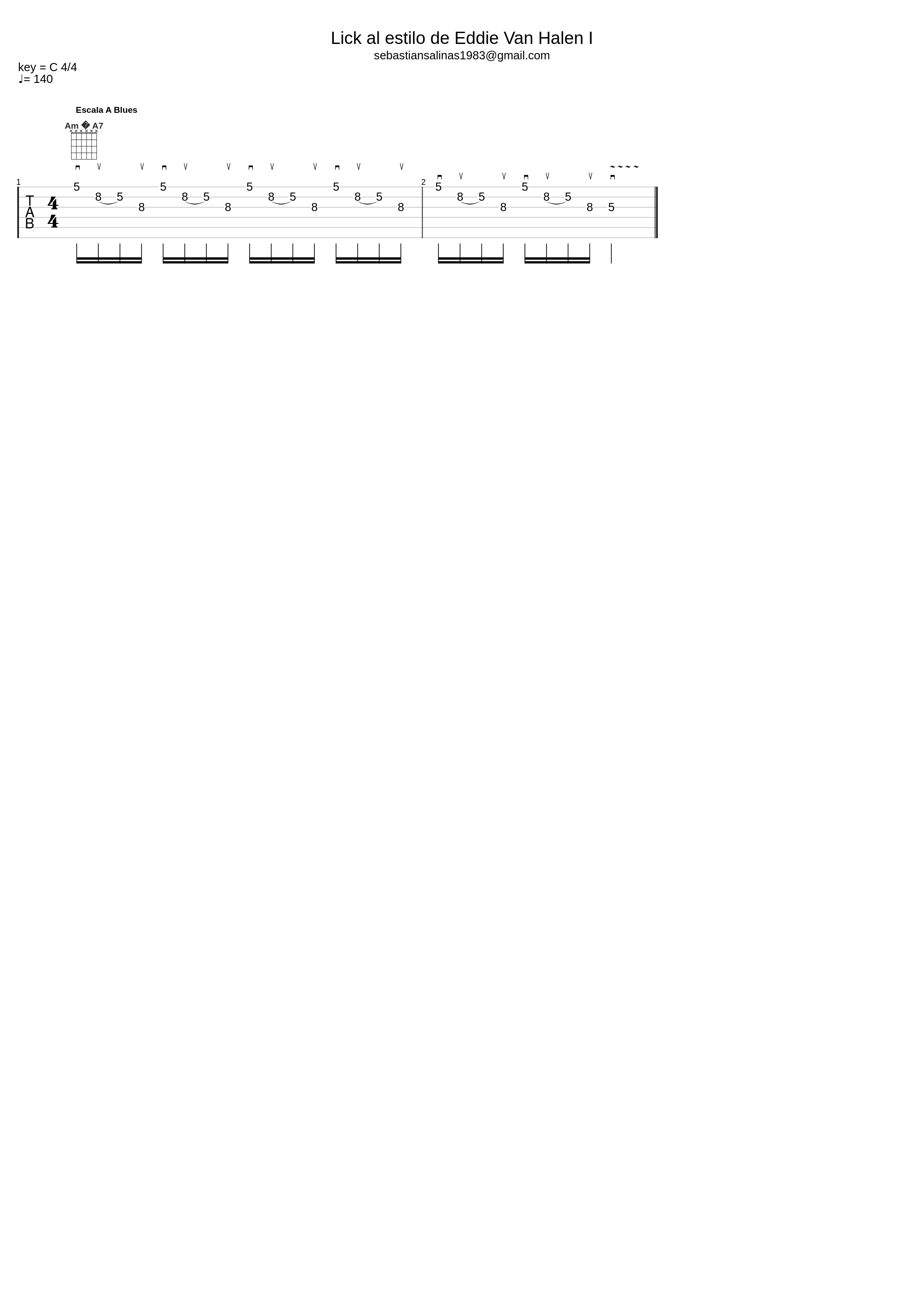 EVH Lick 1 - Tab by Sebastian Salinas - sebastiansalinasguitarra.com_Van Halen_1