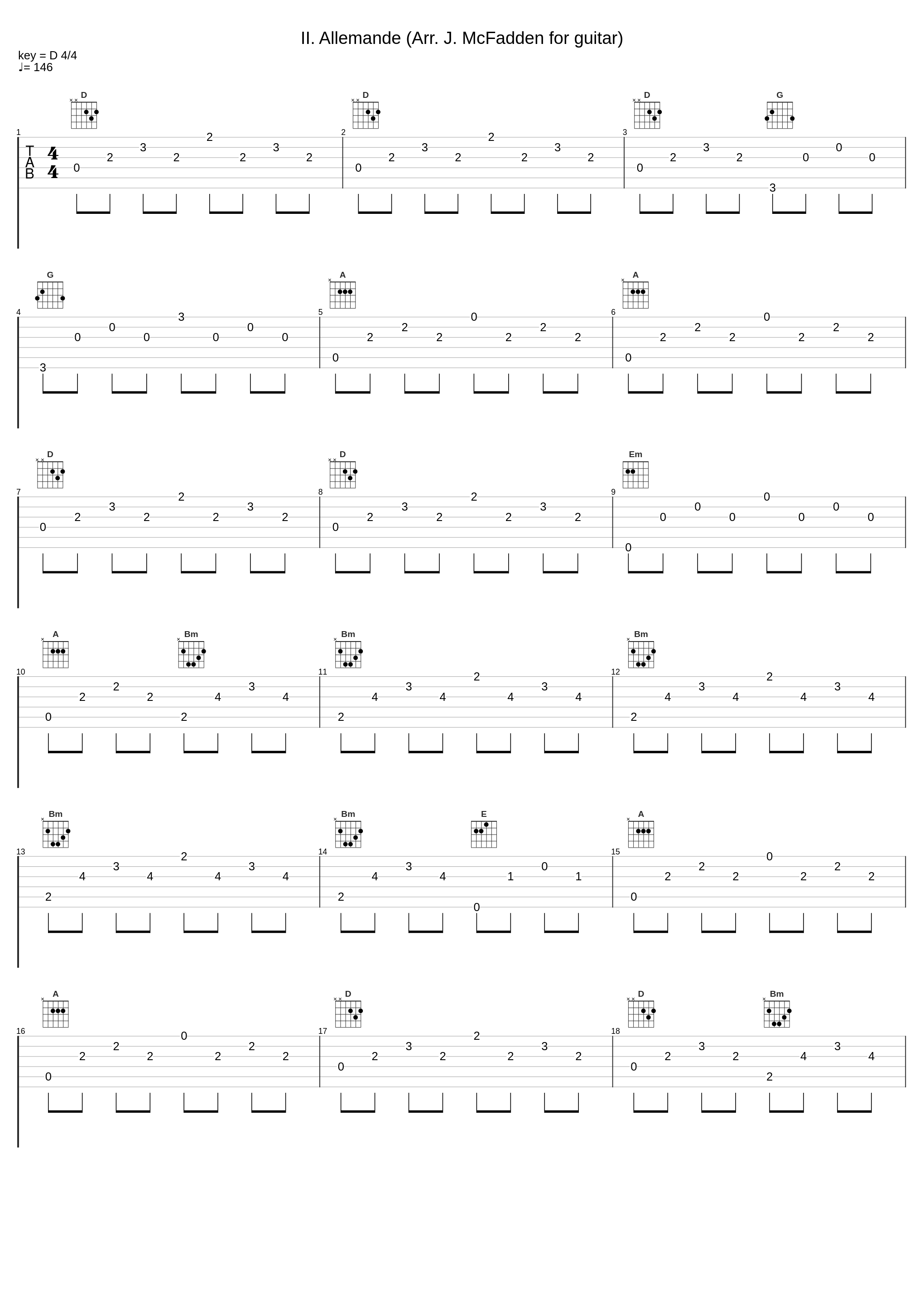 II. Allemande (Arr. J. McFadden for guitar)_Jeffrey McFadden_1