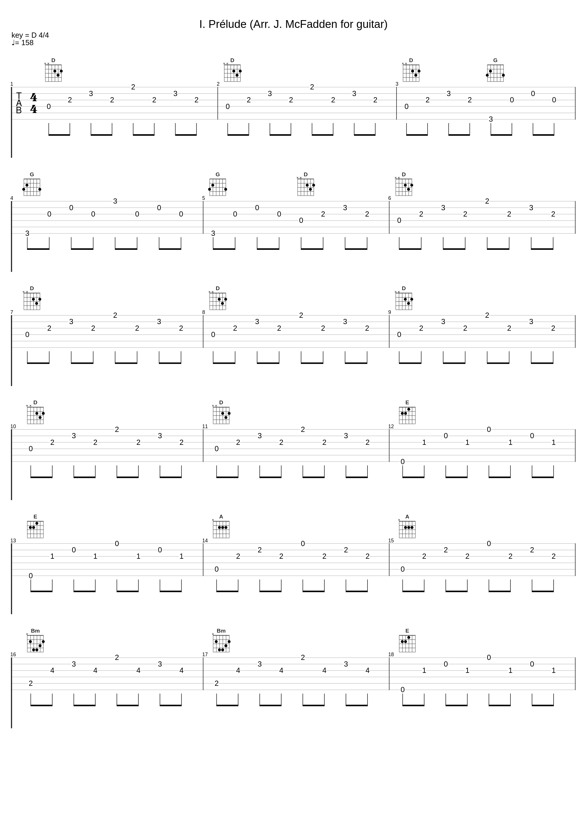 I. Prélude (Arr. J. McFadden for guitar)_Jeffrey McFadden_1